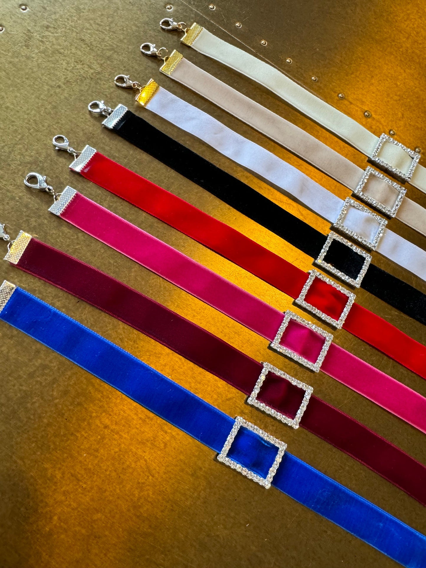 Velvet Black Choker, Black Choker Necklace, Rhinestone Buckle Vevlet choker, Wine, Royal Blue, White, Red, 8 Colours, Classic Choker