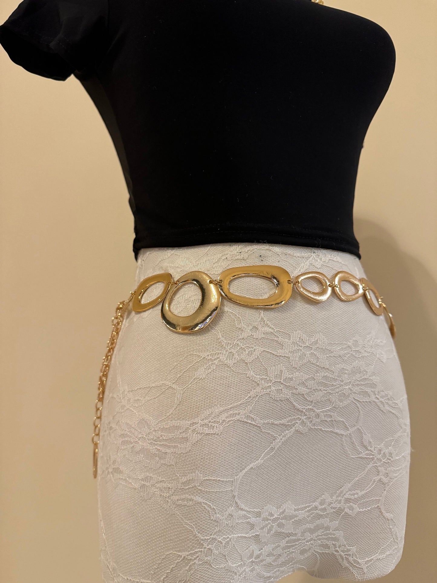 X-long Ring Belt, Gold, Silver, Metal Ring Belt, Teen Sizes, Size 18”-60”, Fan Design, Fan Collection, Gold, Silver Metal,Fashion Accessory