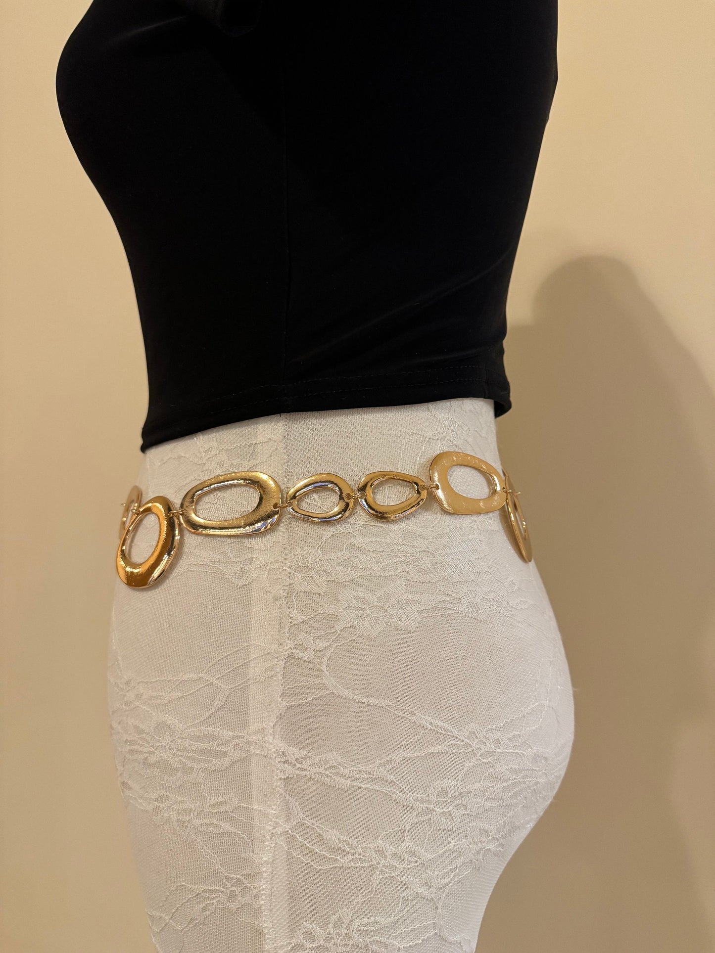 X-long Ring Belt, Gold, Silver, Metal Ring Belt, Teen Sizes, Size 18”-60”, Fan Design, Fan Collection, Gold, Silver Metal,Fashion Accessory