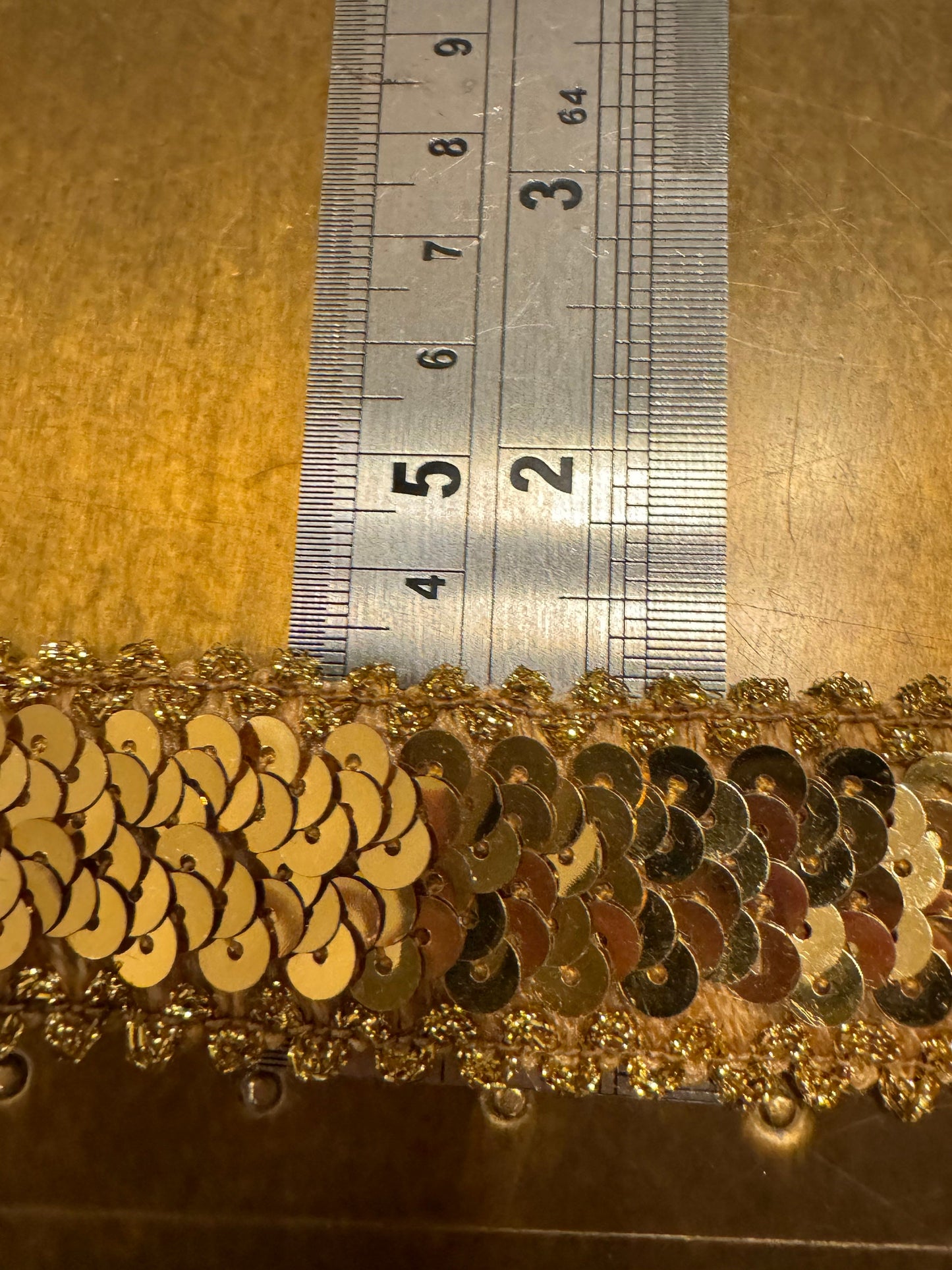 Lurex Edge Sequins Elastic Band, Costume Trim, 32mm Wide