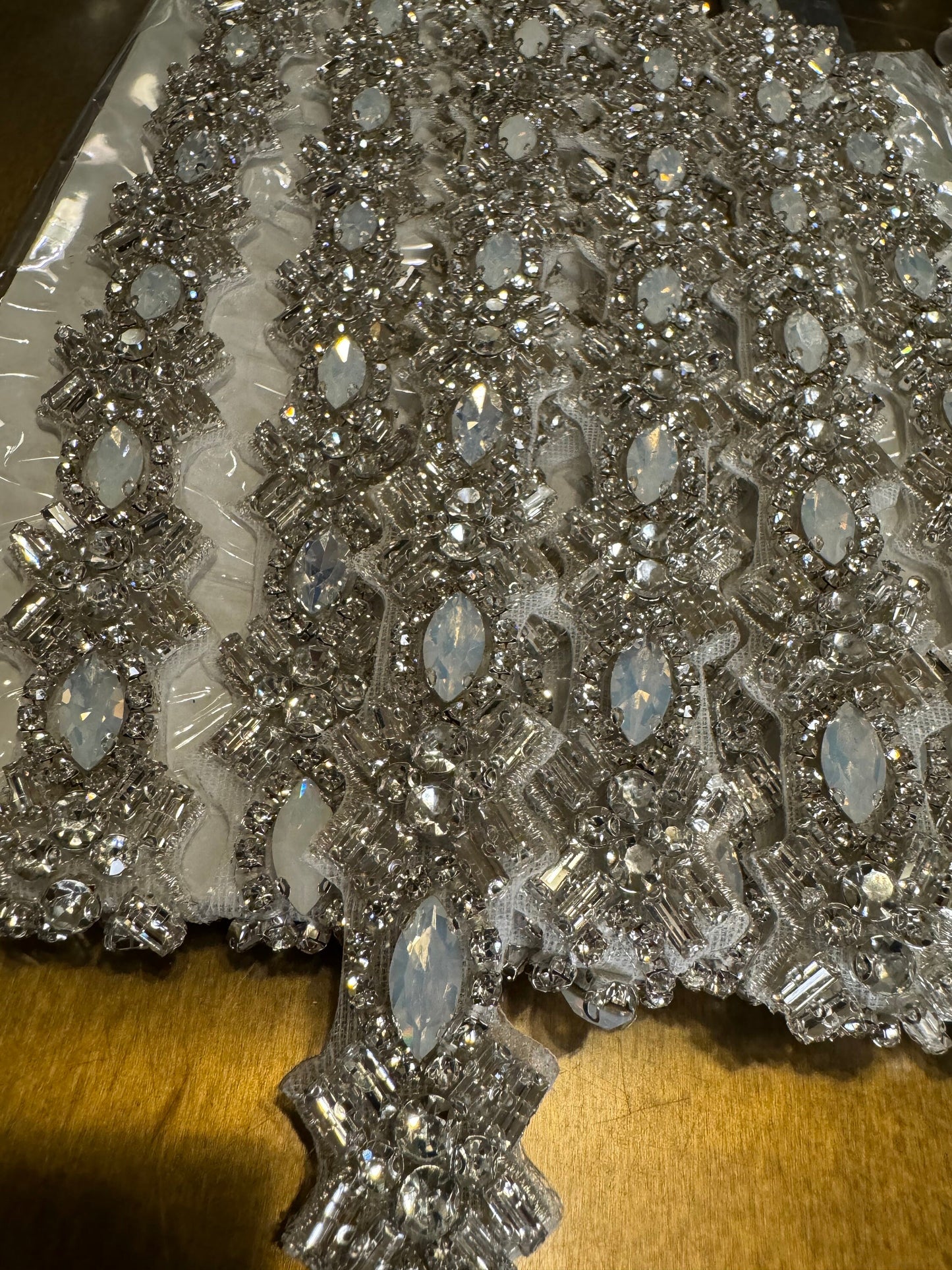 Rhinestone Wavey Diamante Trim, Wedding Dress, Bridal, Belt, Bridalwear, Wedding Dresses, Bead Applique, Silver, Sew on, Iron on, 2.8cm Wide