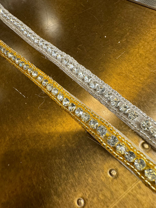 Rhinestone Diamante Trim, Wedding Dress, Bridal, Belt, Bridalwear, Wedding Dresses, Bead Applique, Gold, Silver, Sew on, Iron on, Clothing