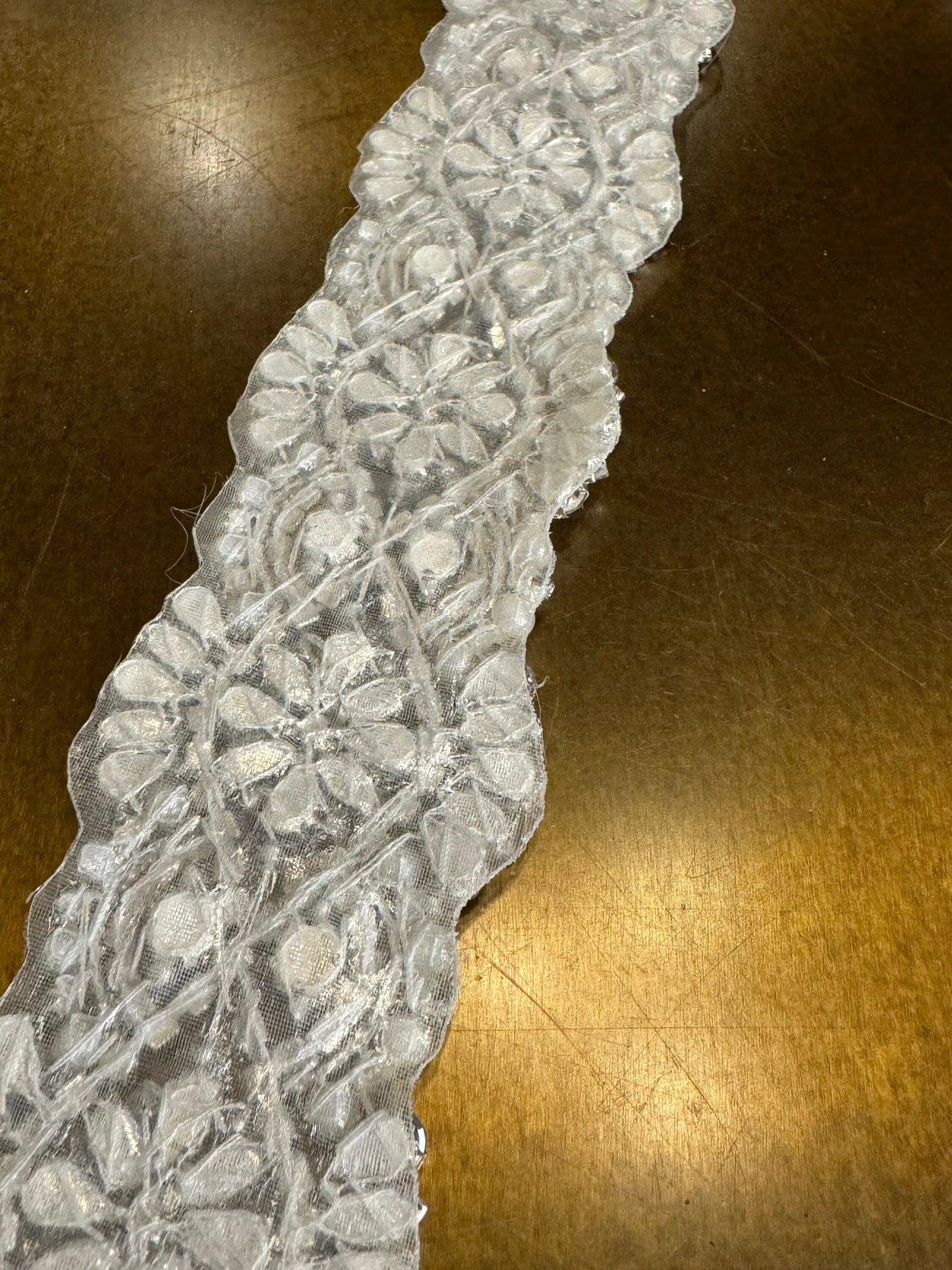 Rhinestone Diamante Pearl Trim, Wedding Dress, Bridal, Belt, Bridalwear, Bead Applique, Silver, Sew on, Iron on, 2” (5cm) Wide
