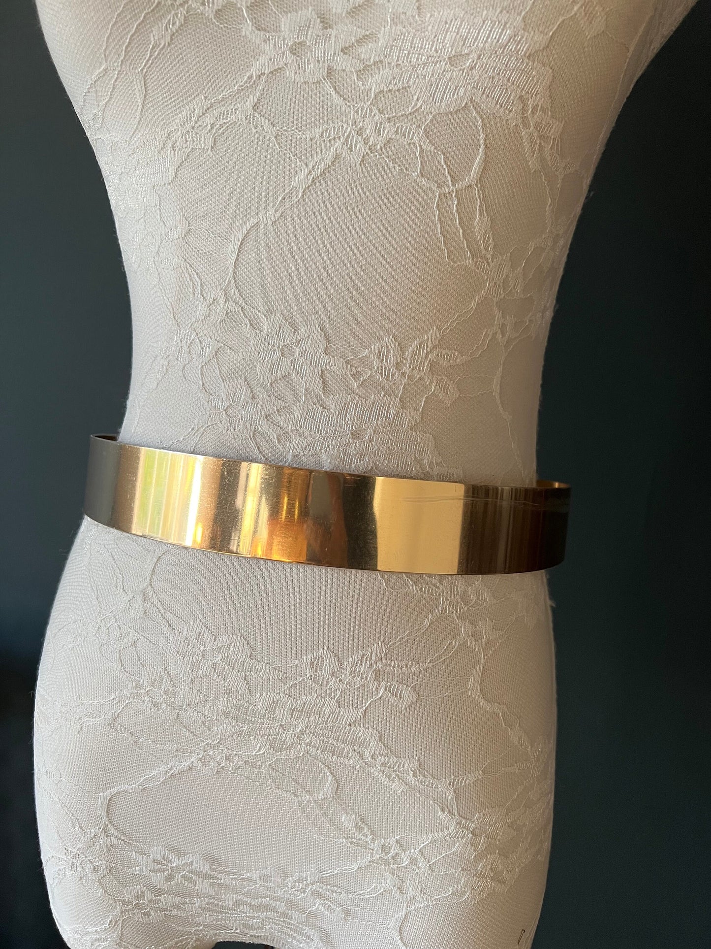 Metal Gold Mirror Waist Belt, Chains UK Size 6-16, High Shine 3.5cm