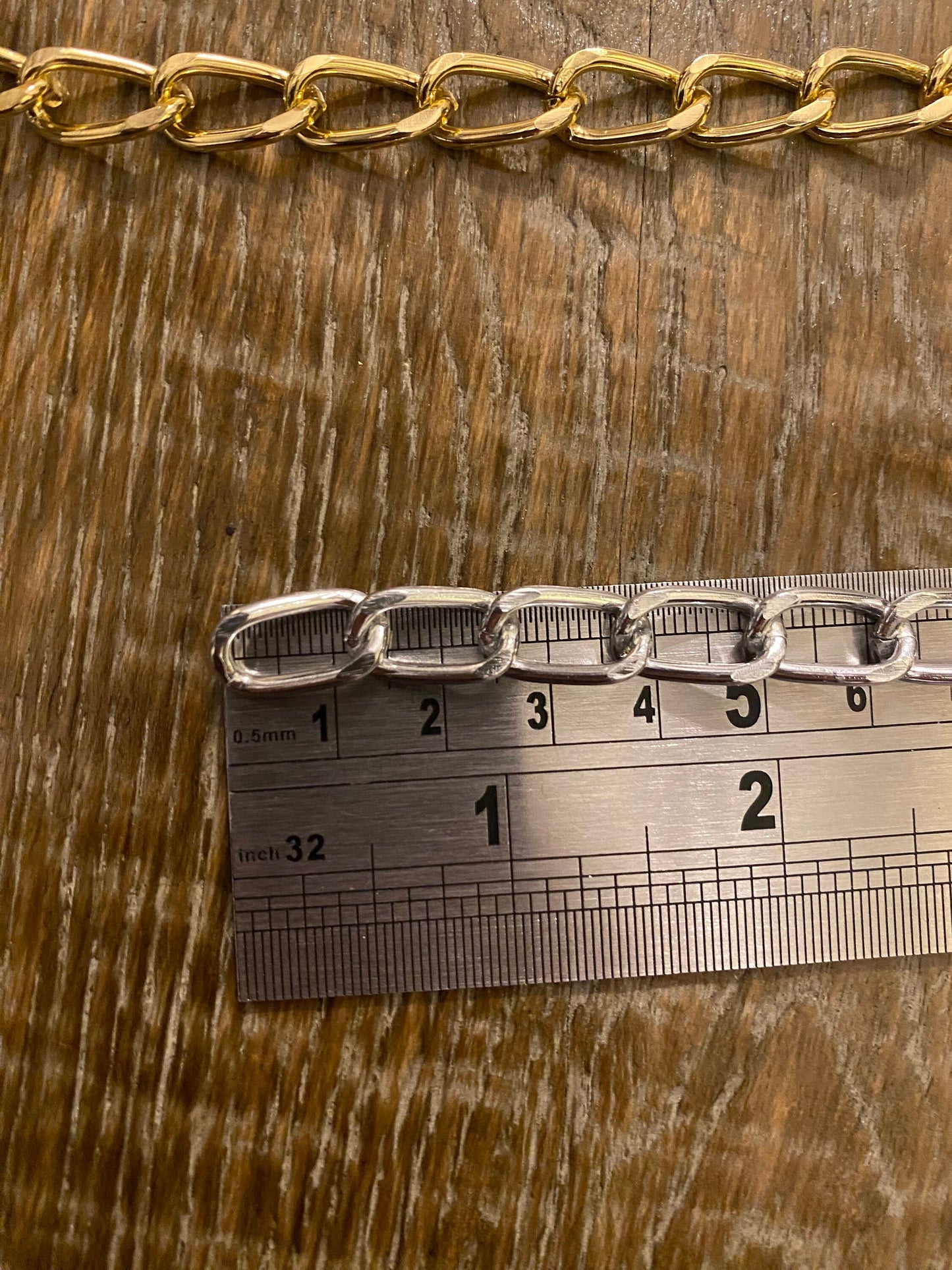 Lightweight Aluminum Metal Chain, Gold, Silver, Antique Brass, Per Metre