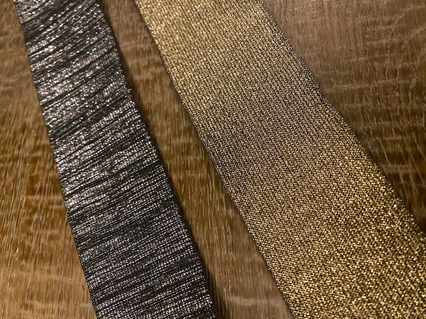2.5” Knitted Lurex Elastic, Silver or Gold, UK Made