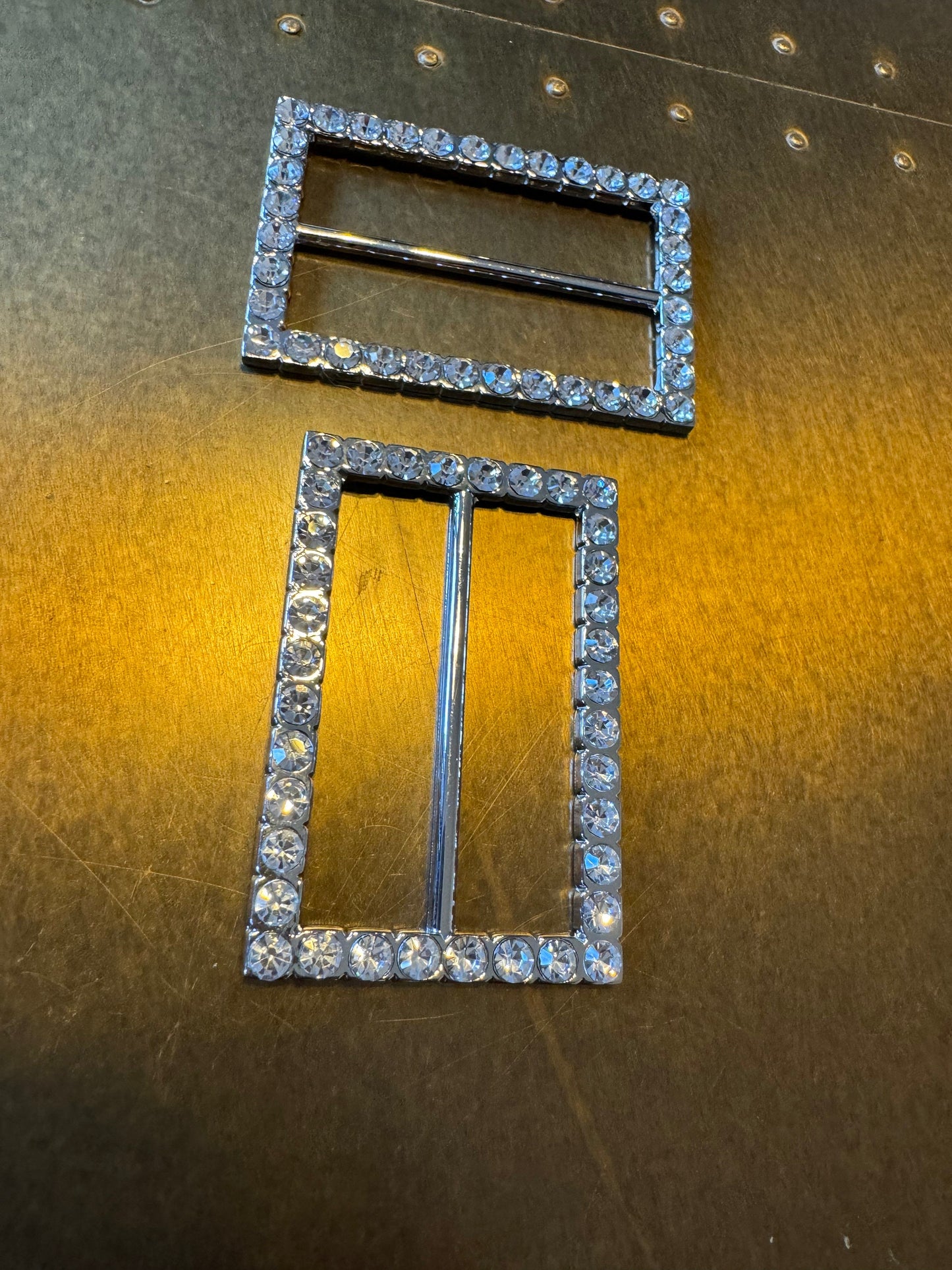 Rhinestone Buckle, Silver Diamanté Buckle, 2” Middle Bar, 6cm x 4cm size, Slider, Belt Buckle