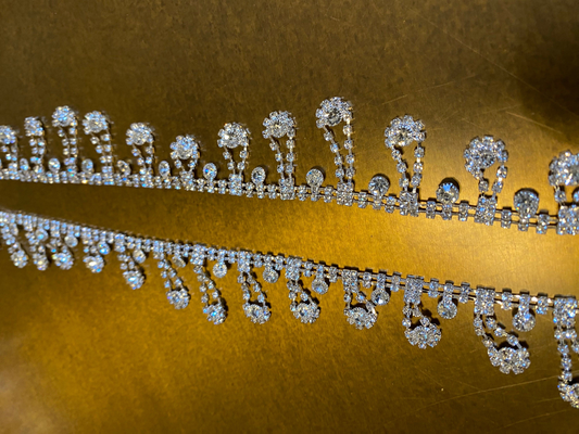 3cm Wide Rhinestone Diamante Fringe Trim