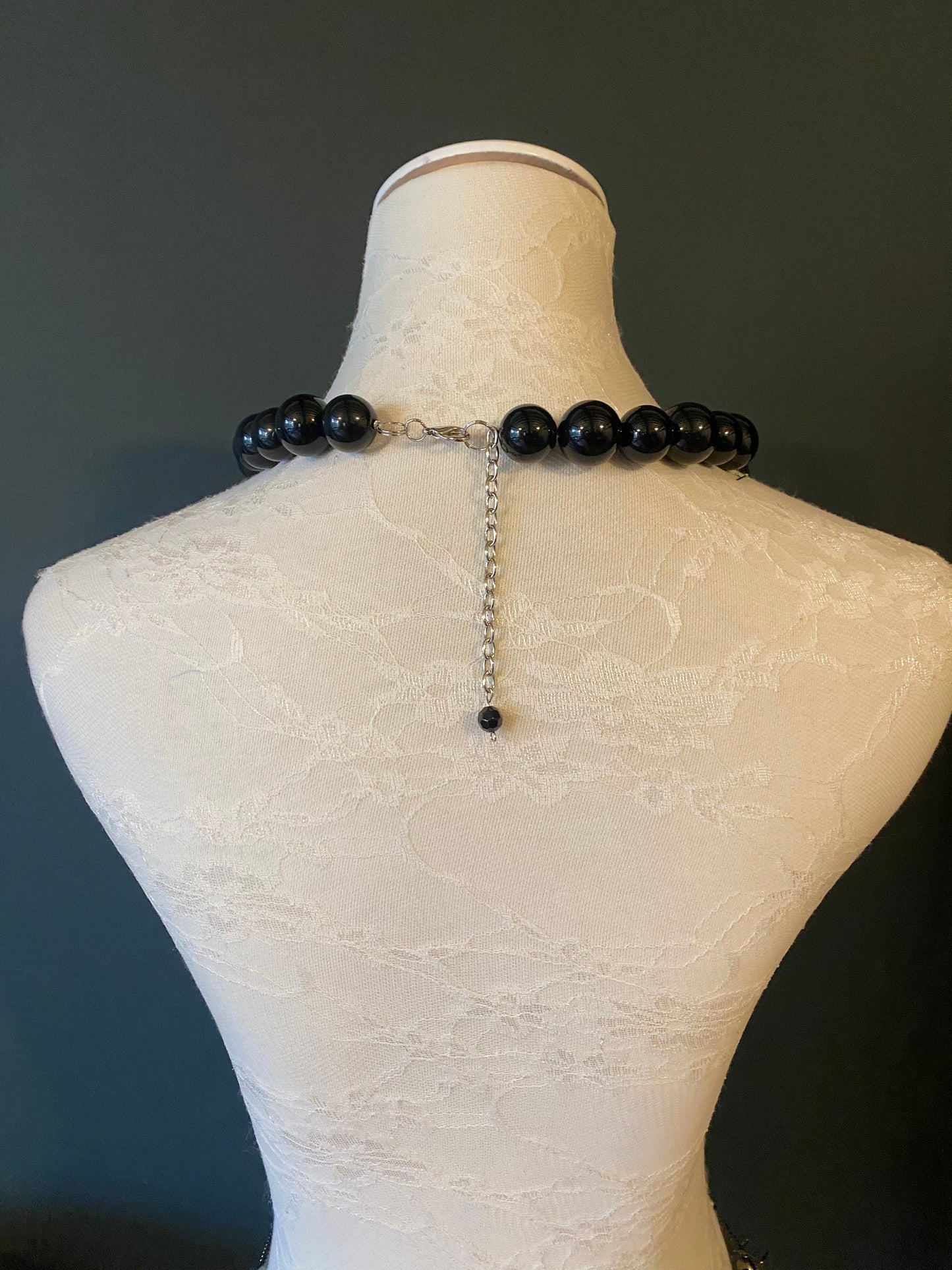 Black Bugle Bead Necklace, FAN Design