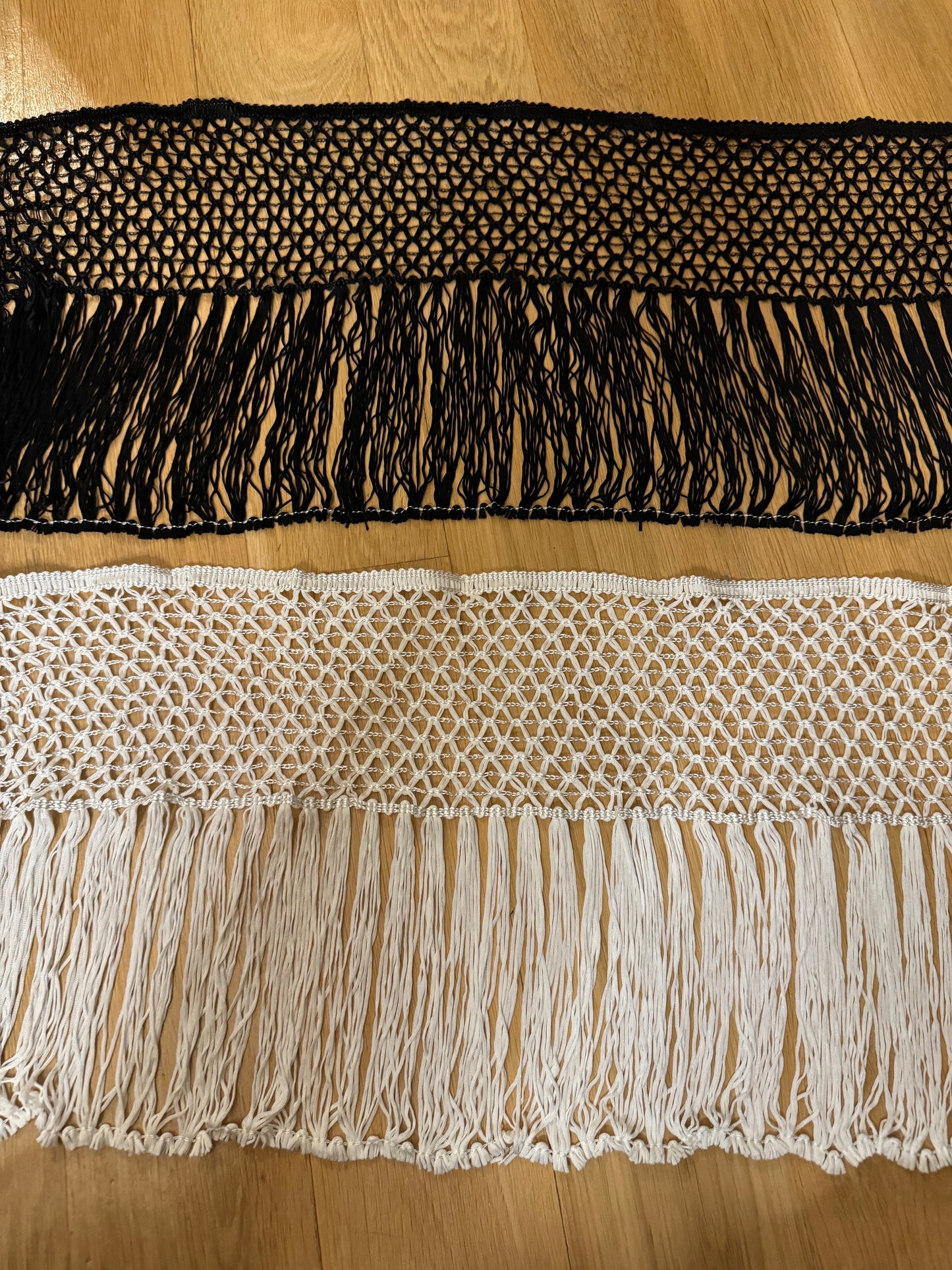10” Long Fringe, Ivory, Black Fringe, High Quality Dense Fringe, Festival, Costume, Skirts, Tops, Dress, Lamps, Furnishings, Display Fringe