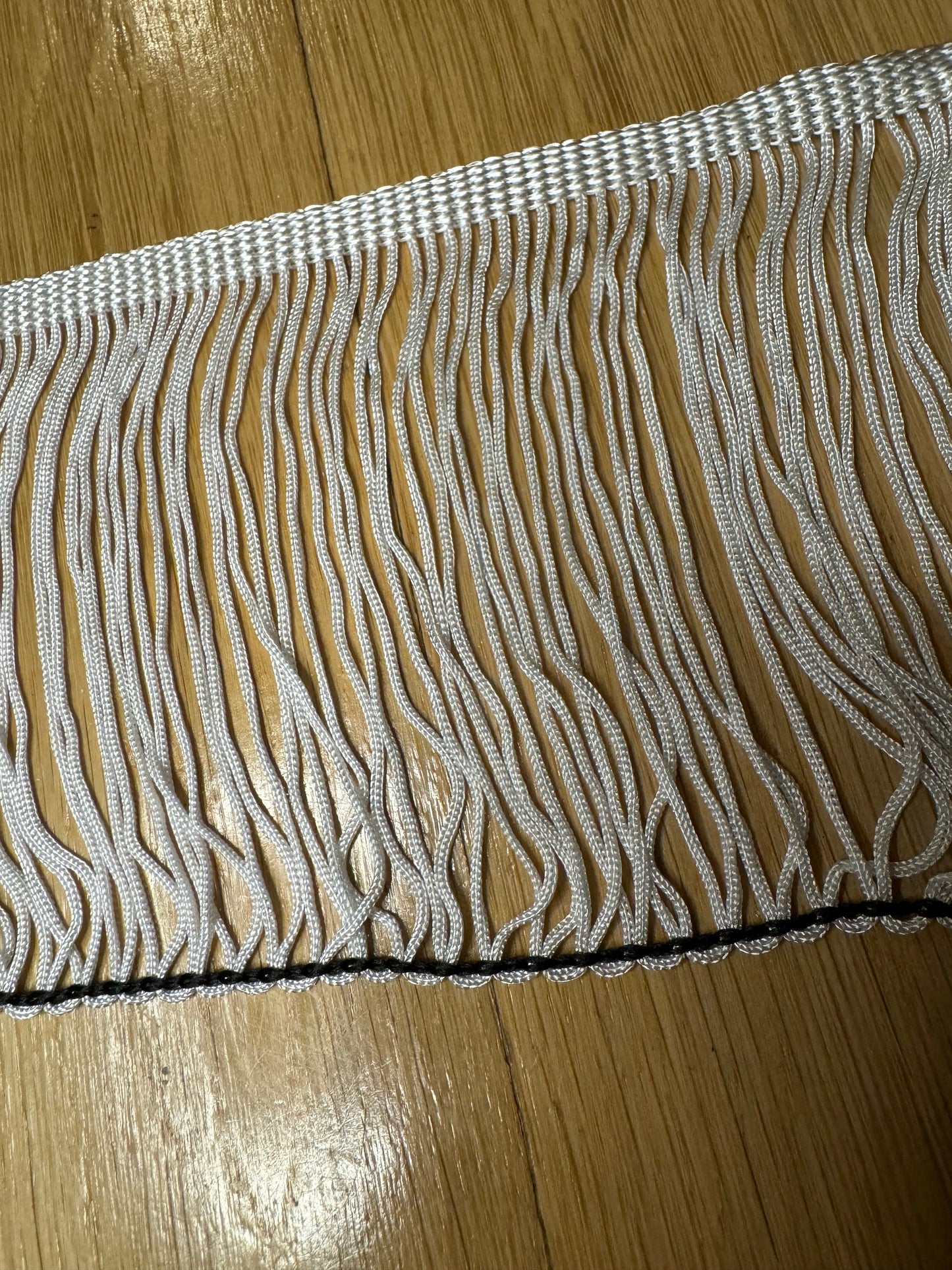 Ivory & Black Dense Fringe, 4" Wide, Costume Trim