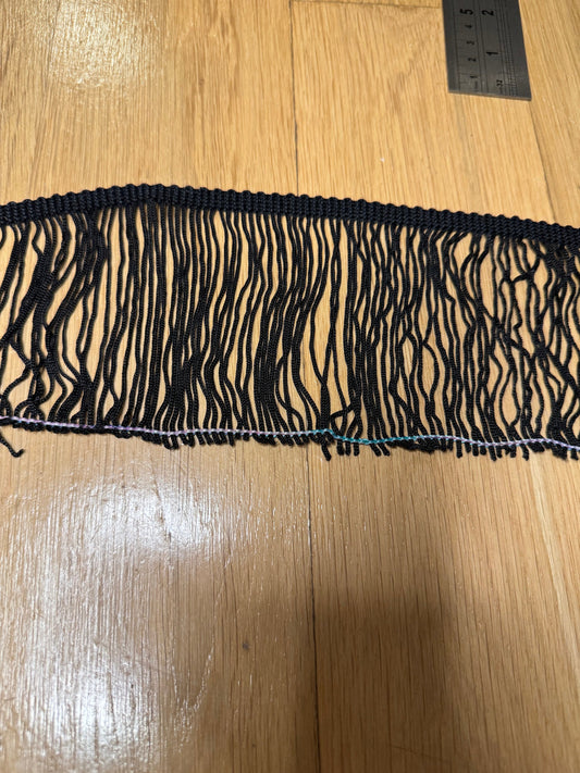 4” Long Black Fringe, Black Fringe, High Quality Dense Fringe, Festival, Costume, Skirts, Tops, Dresses, Lamps, Furnishings, Display Fringe