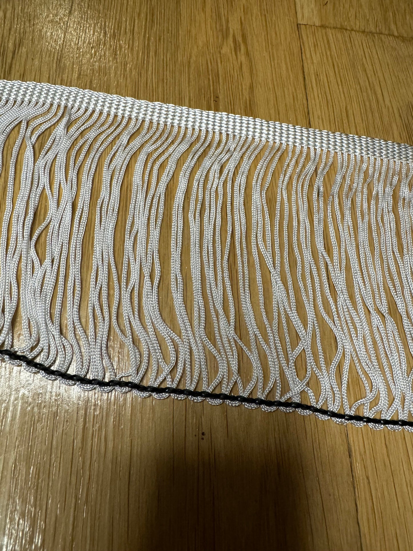 Ivory & Black Dense Fringe, 4" Wide, Costume Trim