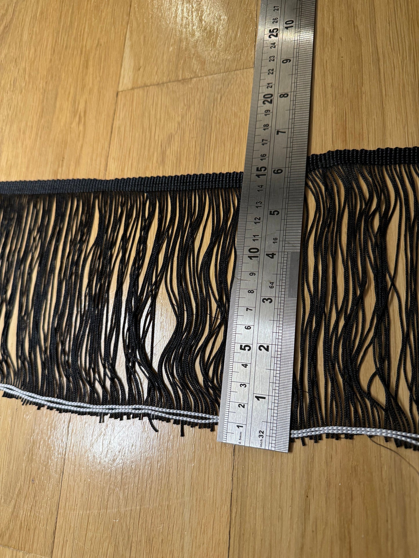 6" Black Dense Fringe, Costume Trim, Sewing Edge, Price per Yard