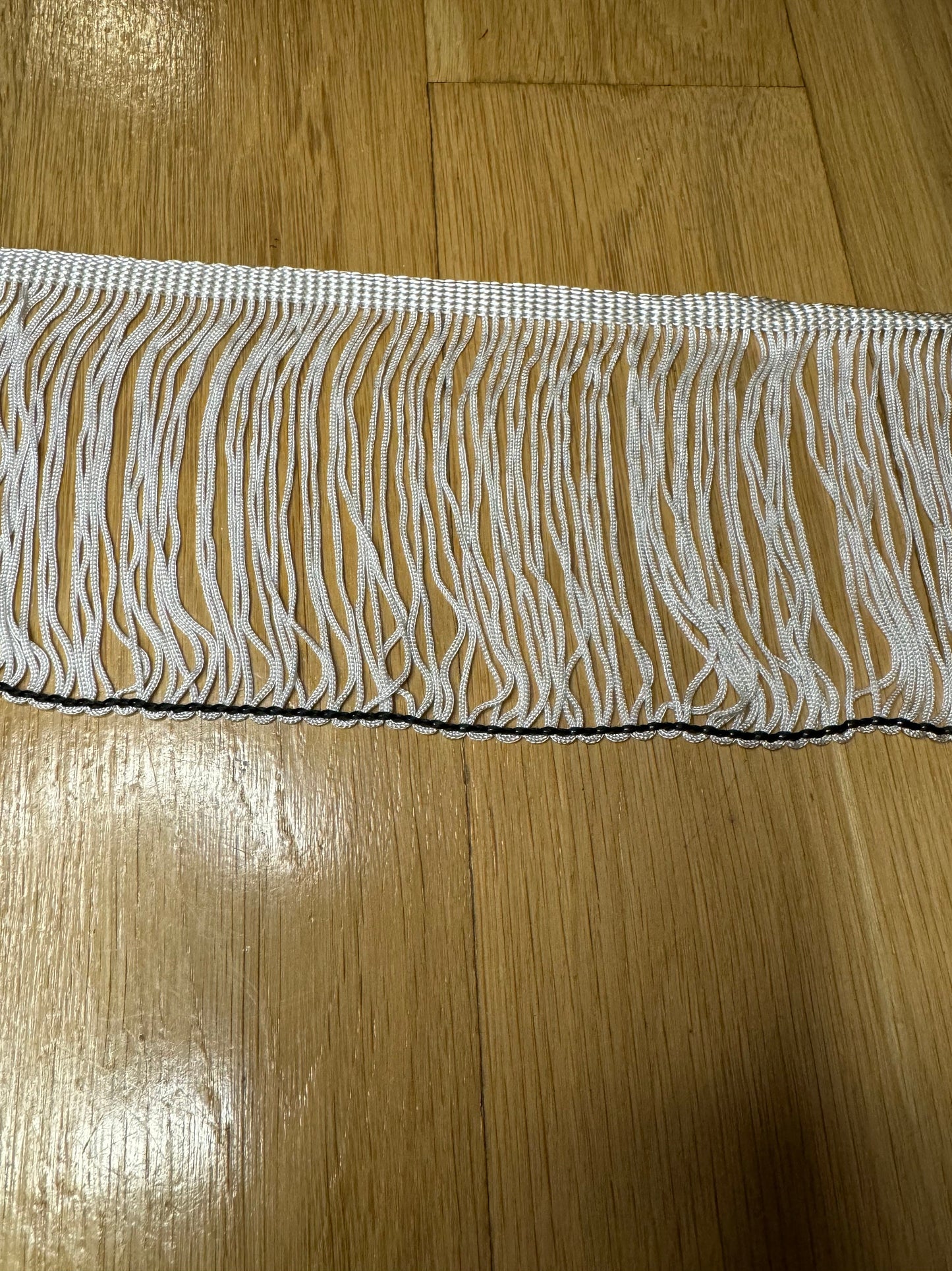 Ivory & Black Dense Fringe, 4" Wide, Costume Trim