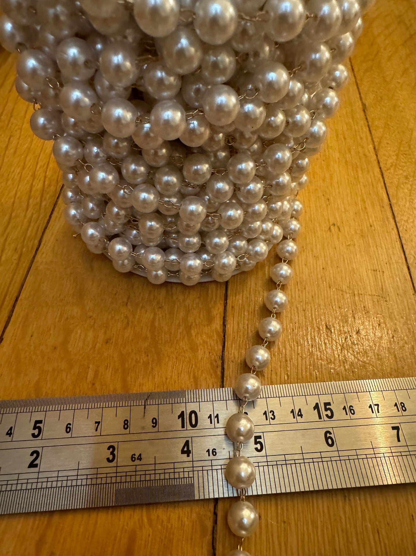Pearl Chain, 1cm Pearls on Chain, Pearl Beads, Gold Chain, Ivory Pearls, Chain, Straps, Necklace, Belt, Festival, Elegant