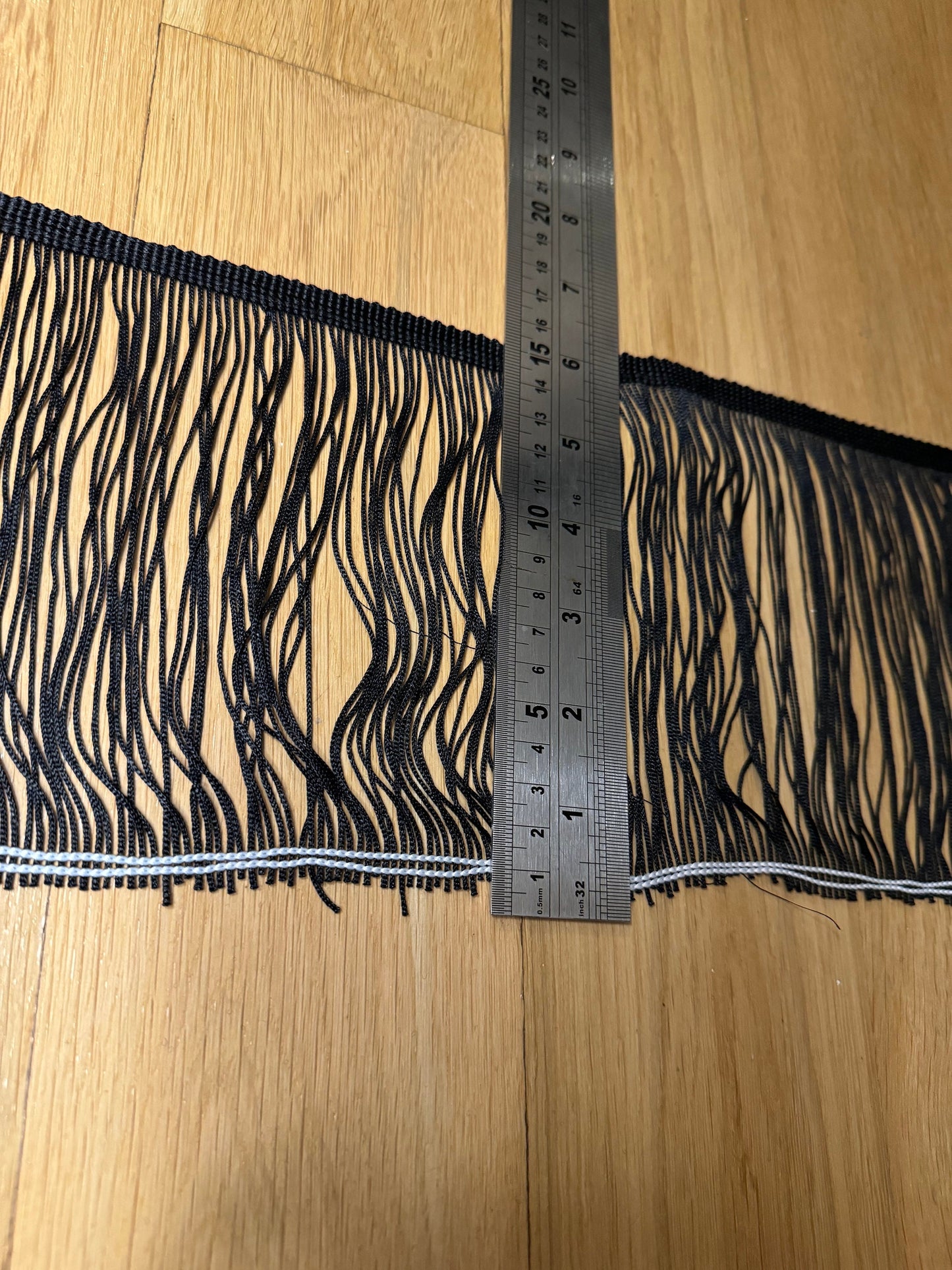 6" Black Dense Fringe, Costume Trim, Sewing Edge, Price per Yard