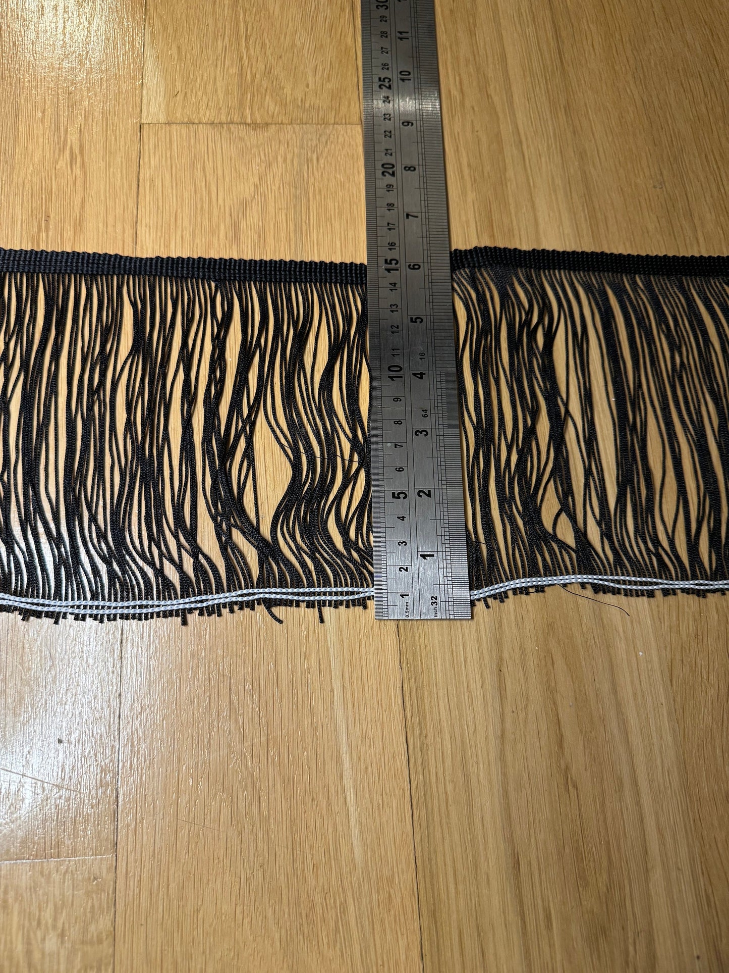 6" Black Dense Fringe, Costume Trim, Sewing Edge, Price per Yard