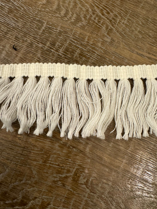 9cm Wide Cotton Fringe, Rich Cream Looped Cotton  Fringe, UK Made Cotton Fringe, Quality Cotton, 3.5” Wide fringe, Curtains, Clothing, Craft