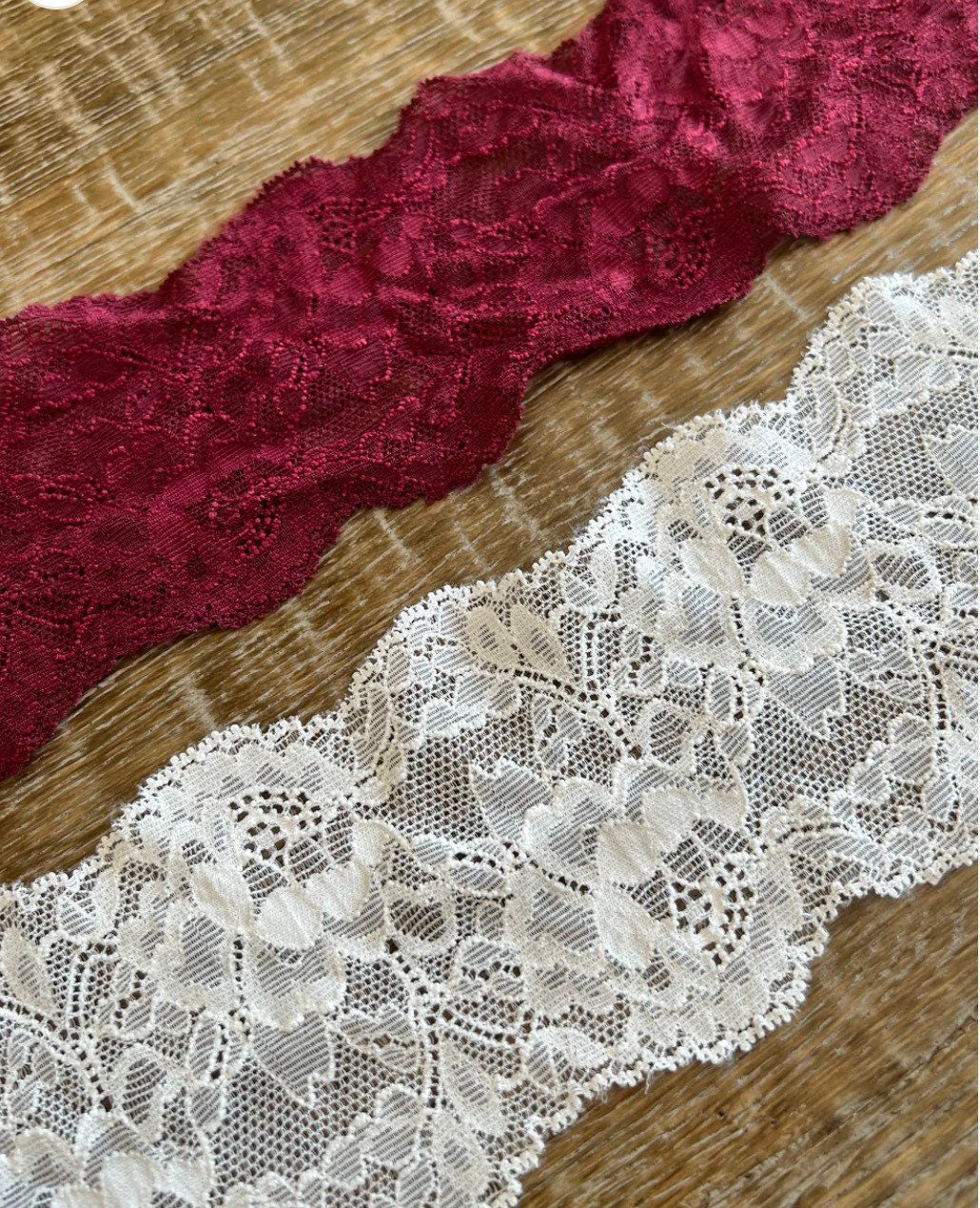Floral Stretch Lace, Bridal Lingerie, 3" Wide