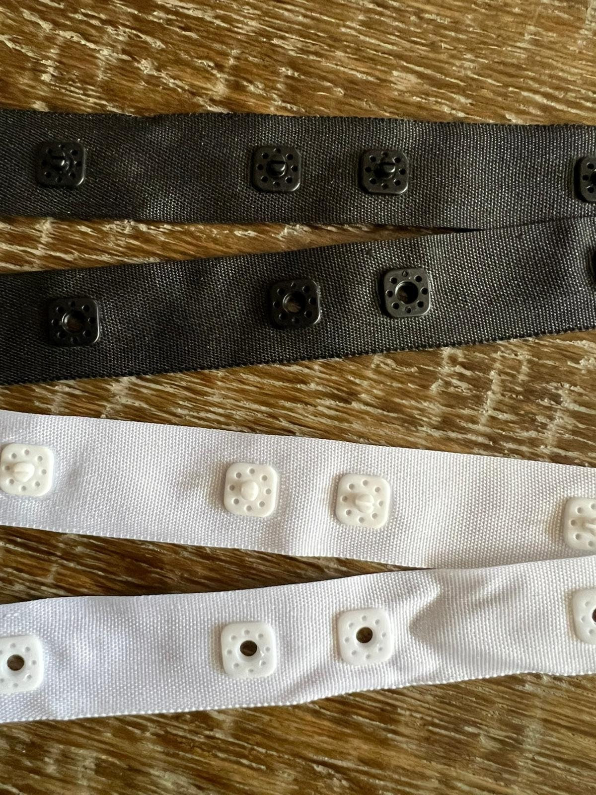 Sewing Popper Tape: Black & White Stud Snap Fastening