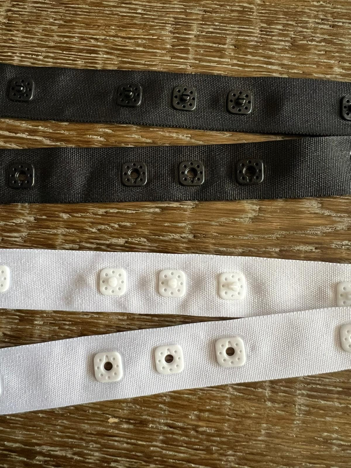 Sewing Popper Tape: Black & White Stud Snap Fastening