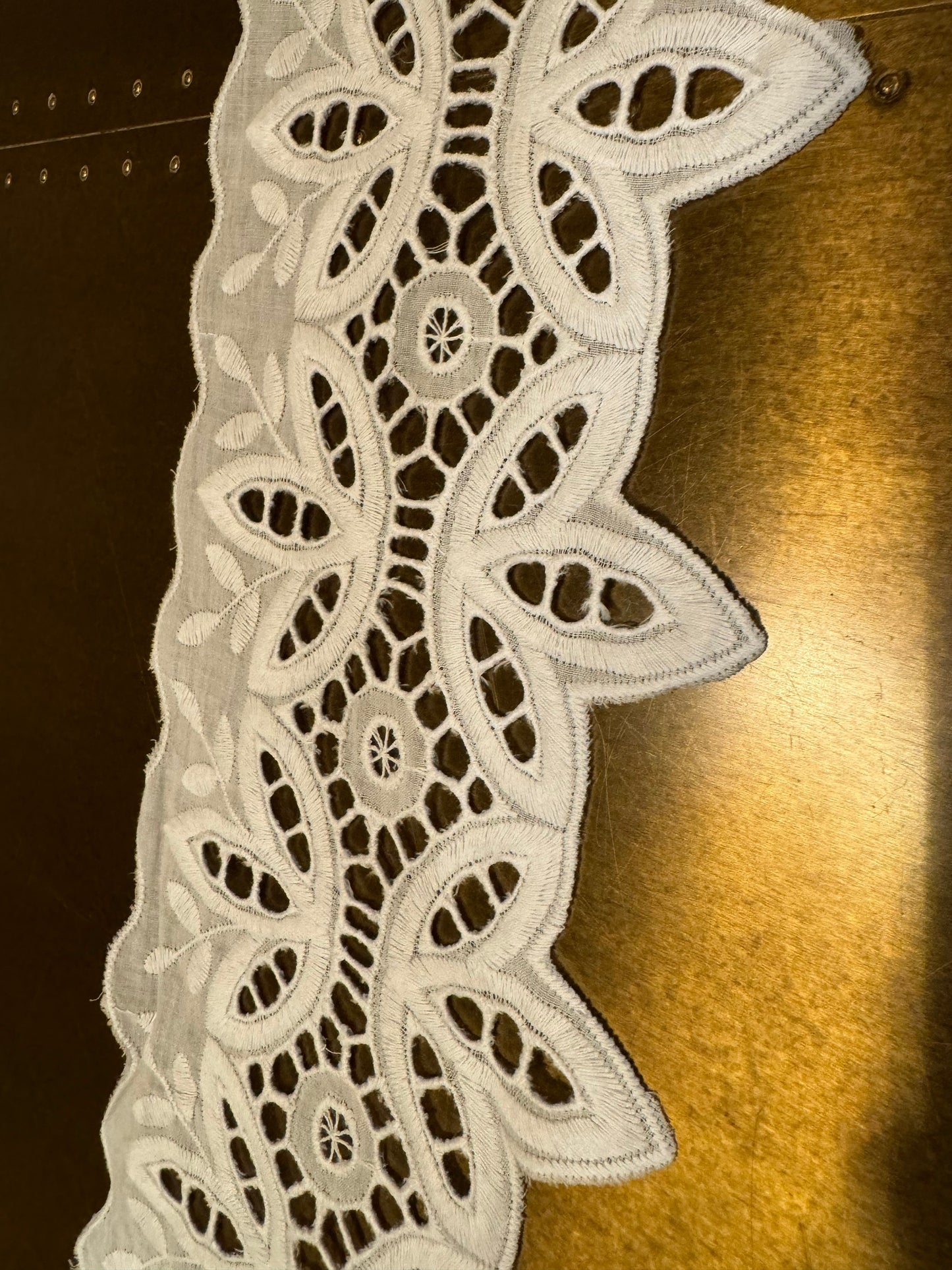 White Embroidery Anglaise Lace, 6" Wide, Crafts