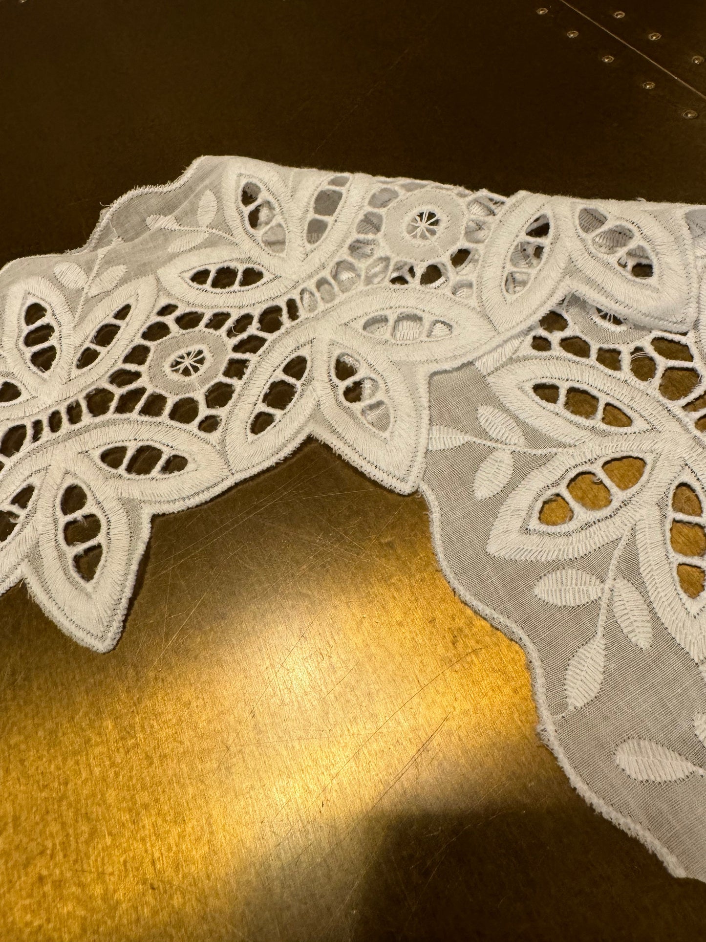 White Embroidery Anglaise Lace, 6" Wide, Crafts