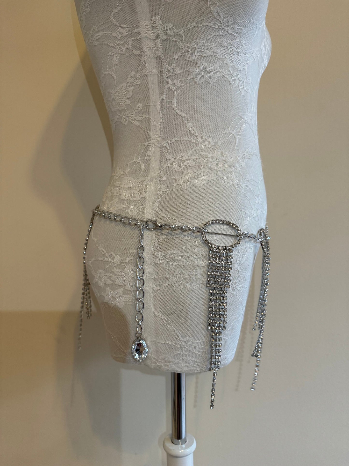 X-long Belt, Fringe Rhinestone belt, Diamanté Belt, Fashion, Fringe belt, Diamanté Jewel Belt