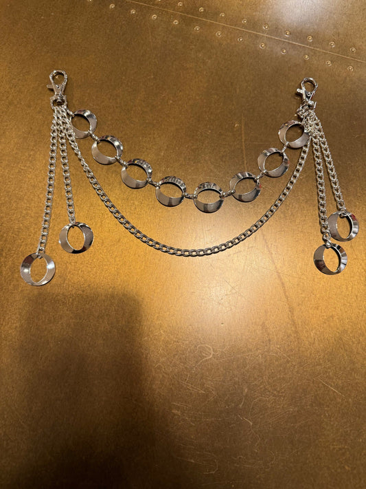 Layered Silver Jeans Chain: Hip Hop Fashion, Festival Costume 3 size selection