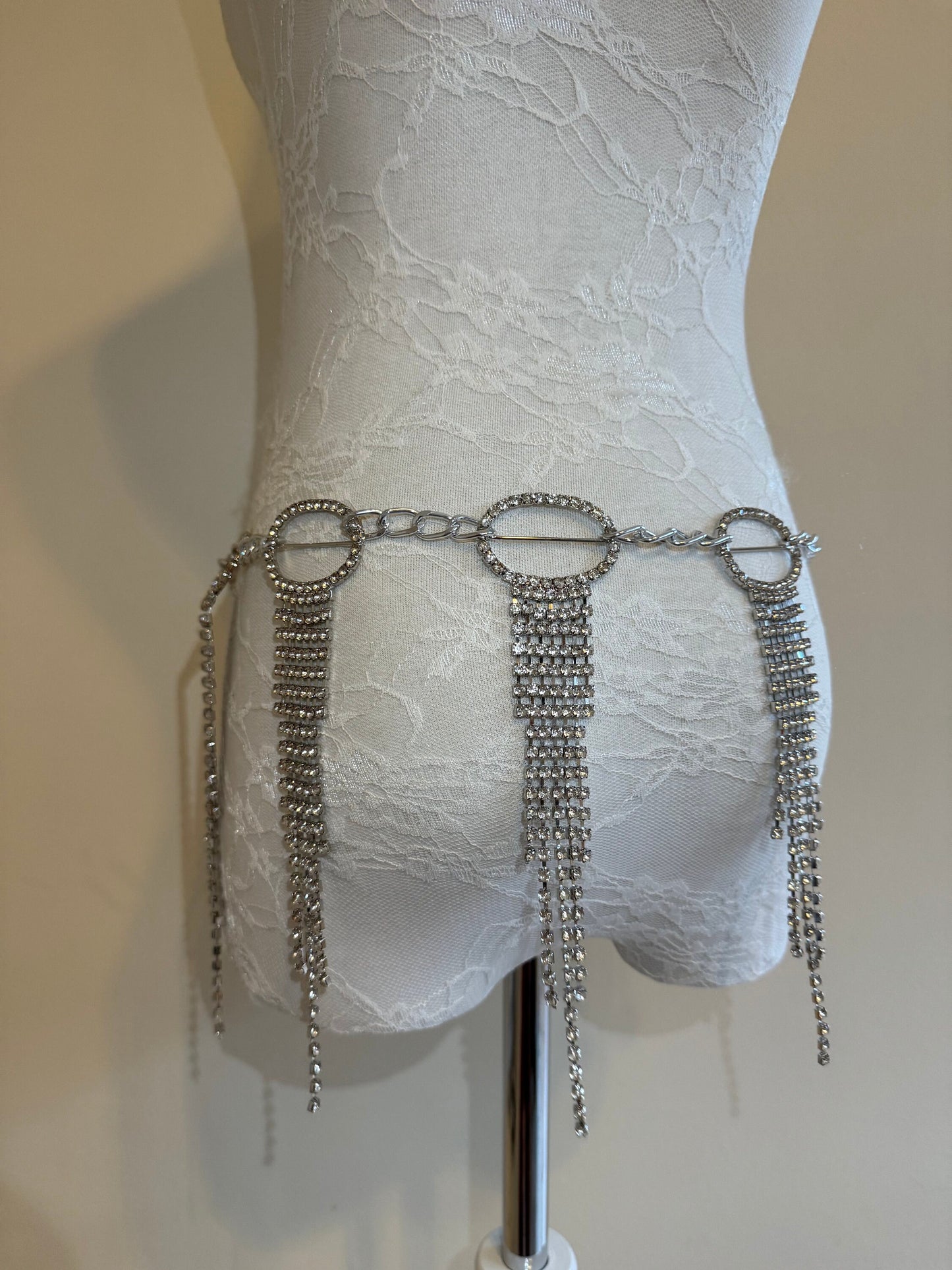 X-long Belt, Fringe Rhinestone belt, Diamanté Belt, Fashion, Fringe belt, Diamanté Jewel Belt