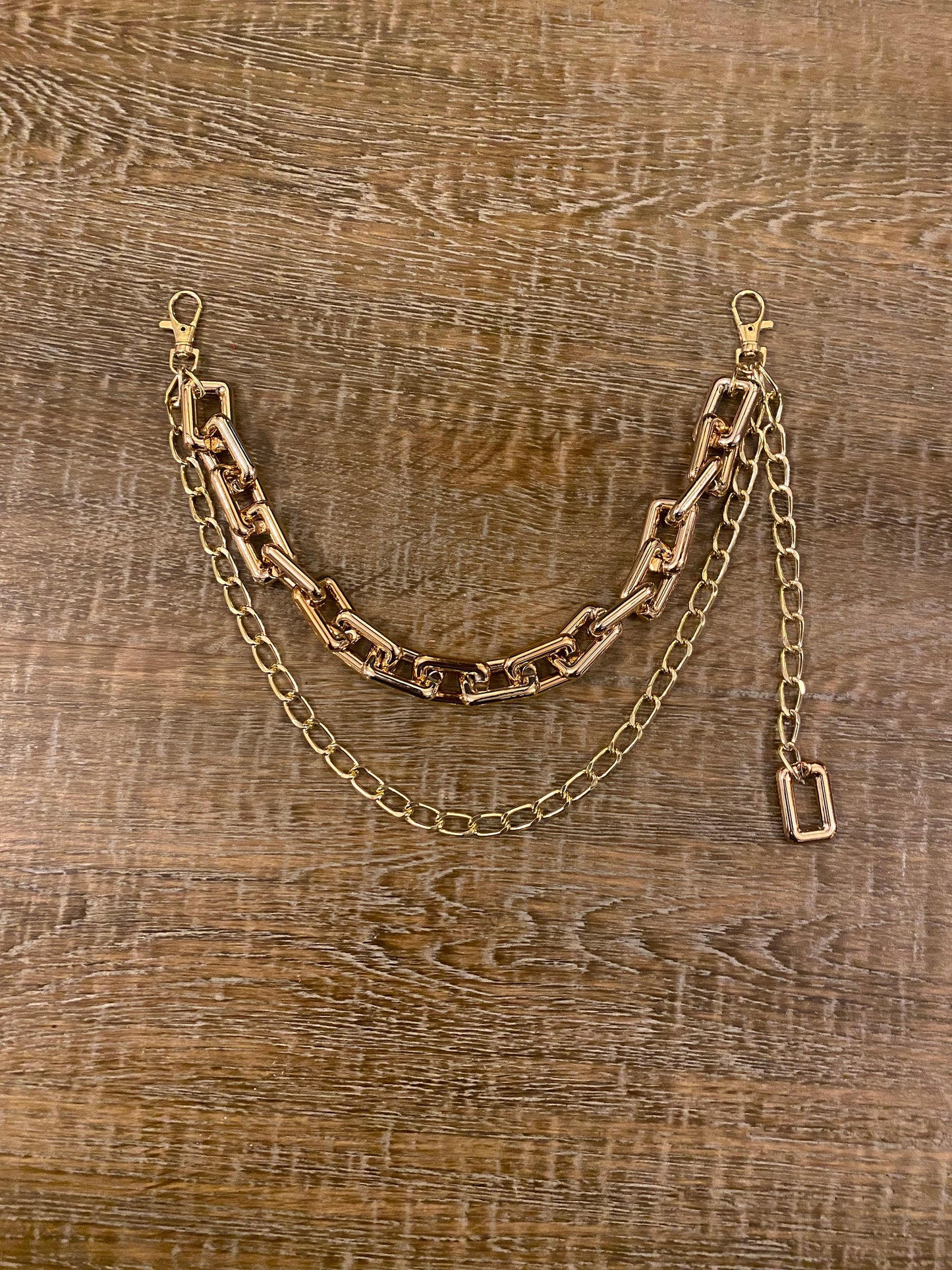 Chunky Gold Jeans Chain, FAN Design, Two-Row Pants Accessory