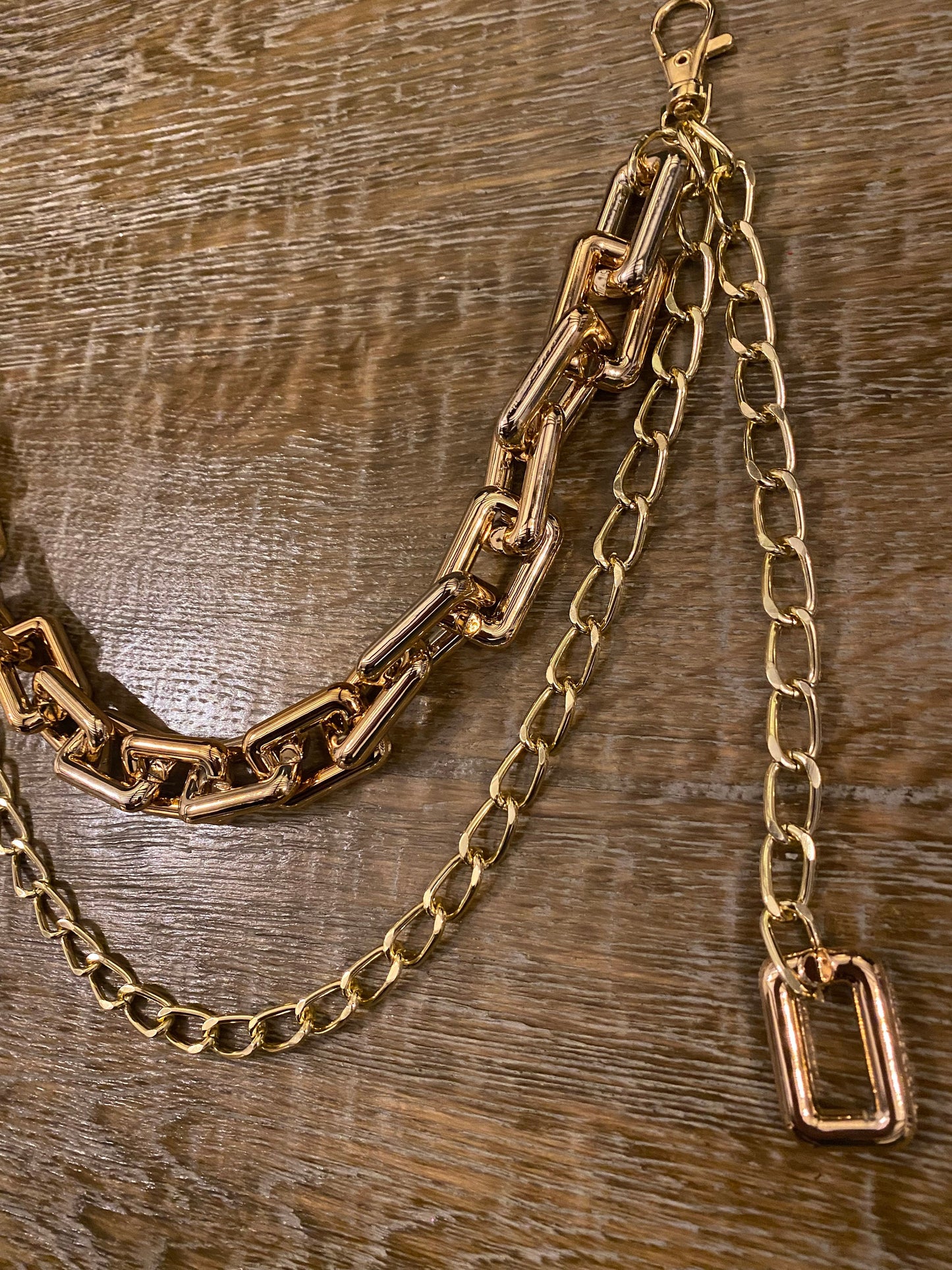 Chunky Gold Jeans Chain, FAN Design, Two-Row Pants Accessory