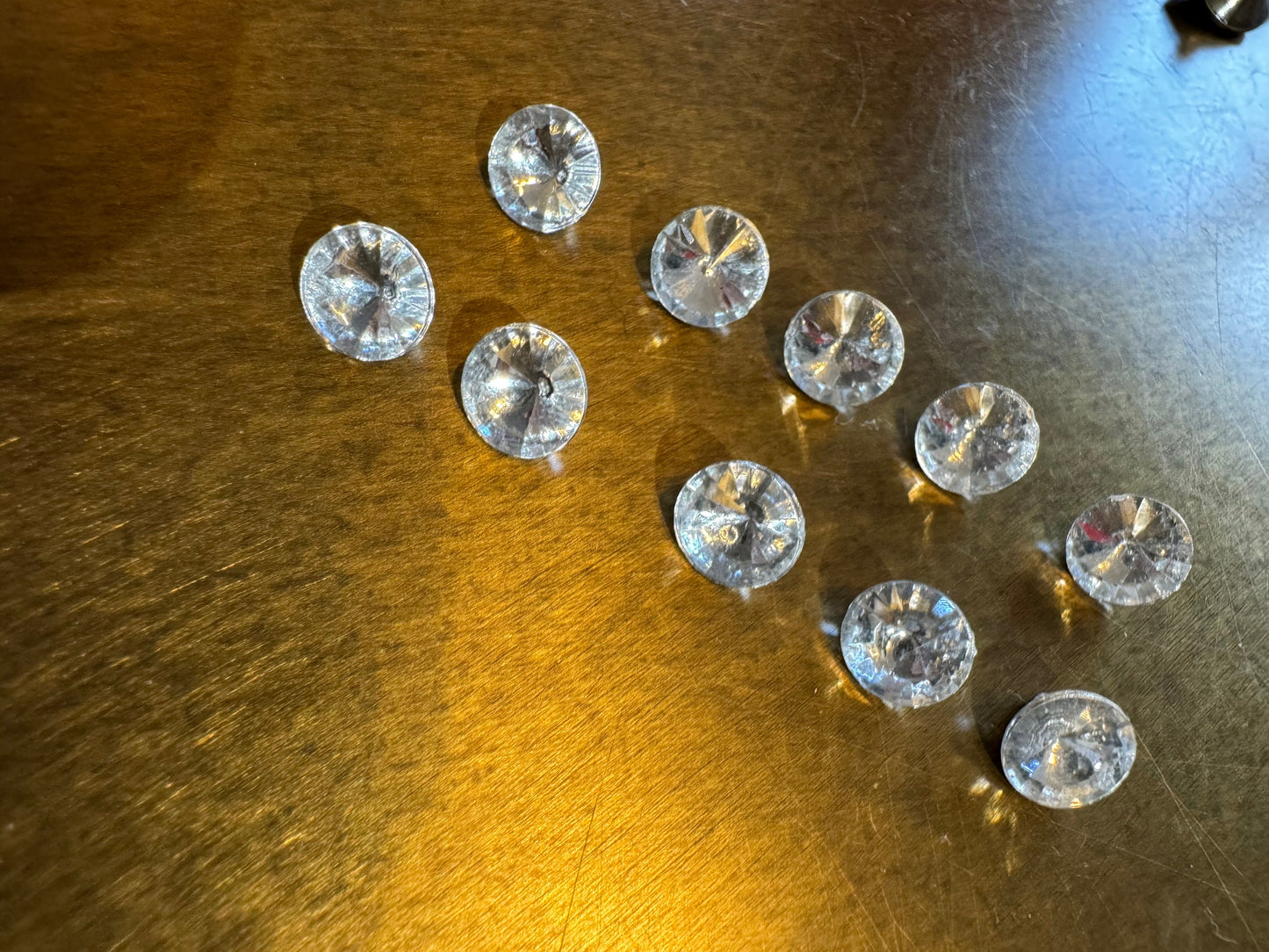 10pcs Rhinestone Jewel Button, Shank Button, 8mm Size, Glamorous, Diamanté Button