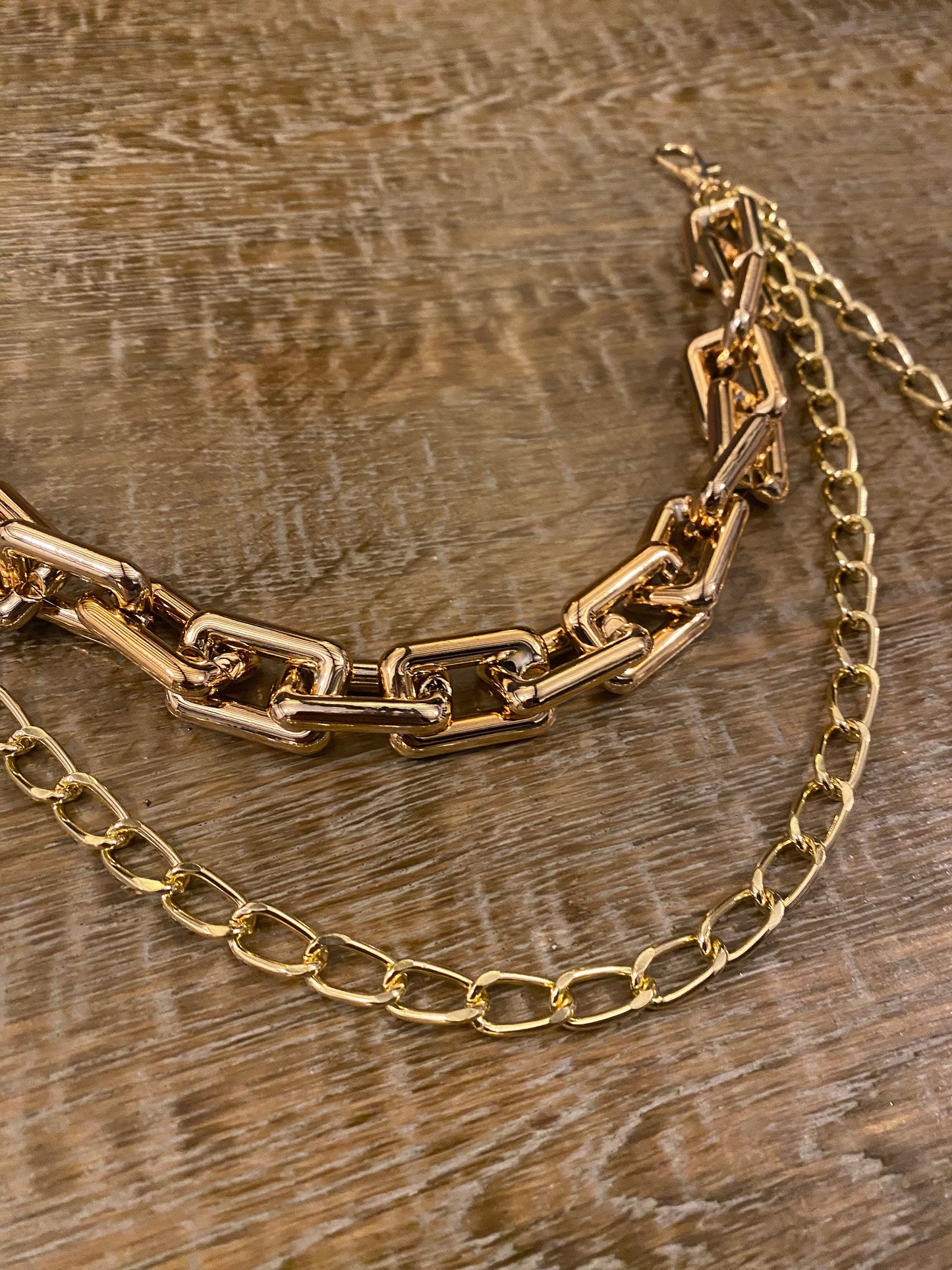 Chunky Gold Jeans Chain, FAN Design, Two-Row Pants Accessory