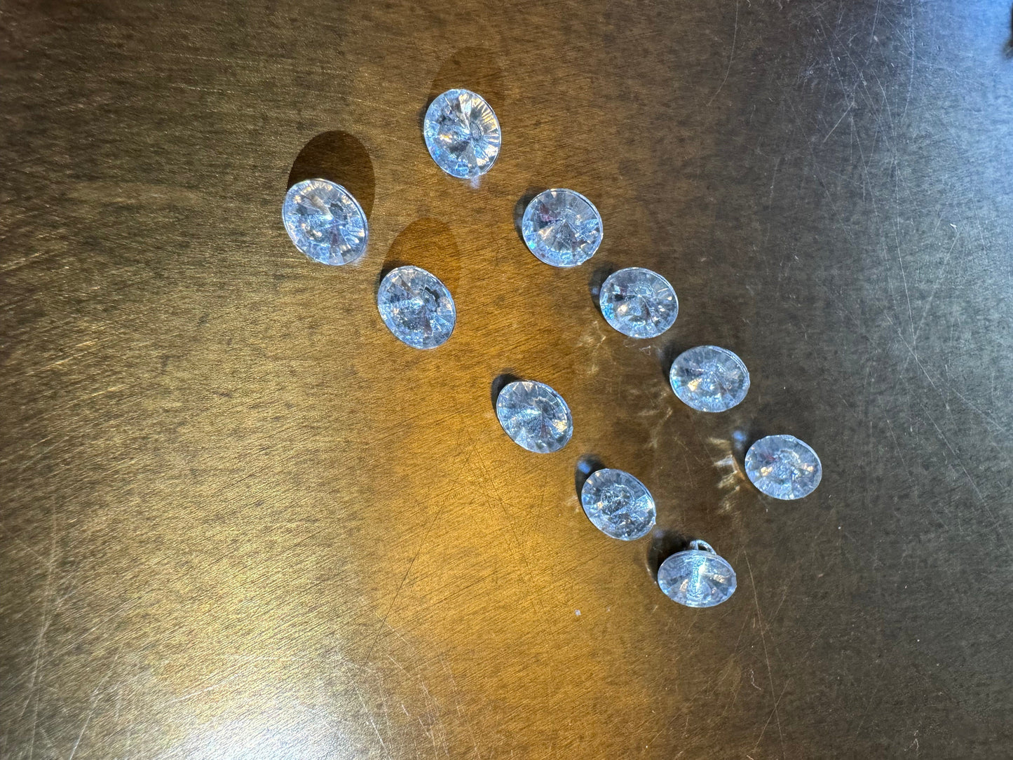 10pcs Rhinestone Jewel Button, Shank Button, 8mm Size, Glamorous, Diamanté Button