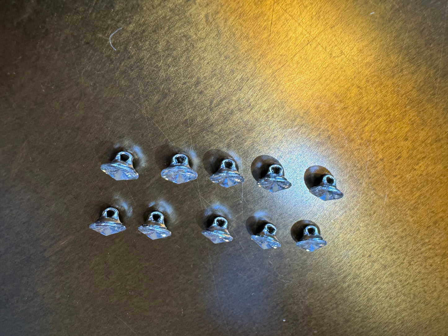 10pcs Rhinestone Jewel Button, Shank Button, 8mm Size, Glamorous, Diamanté Button