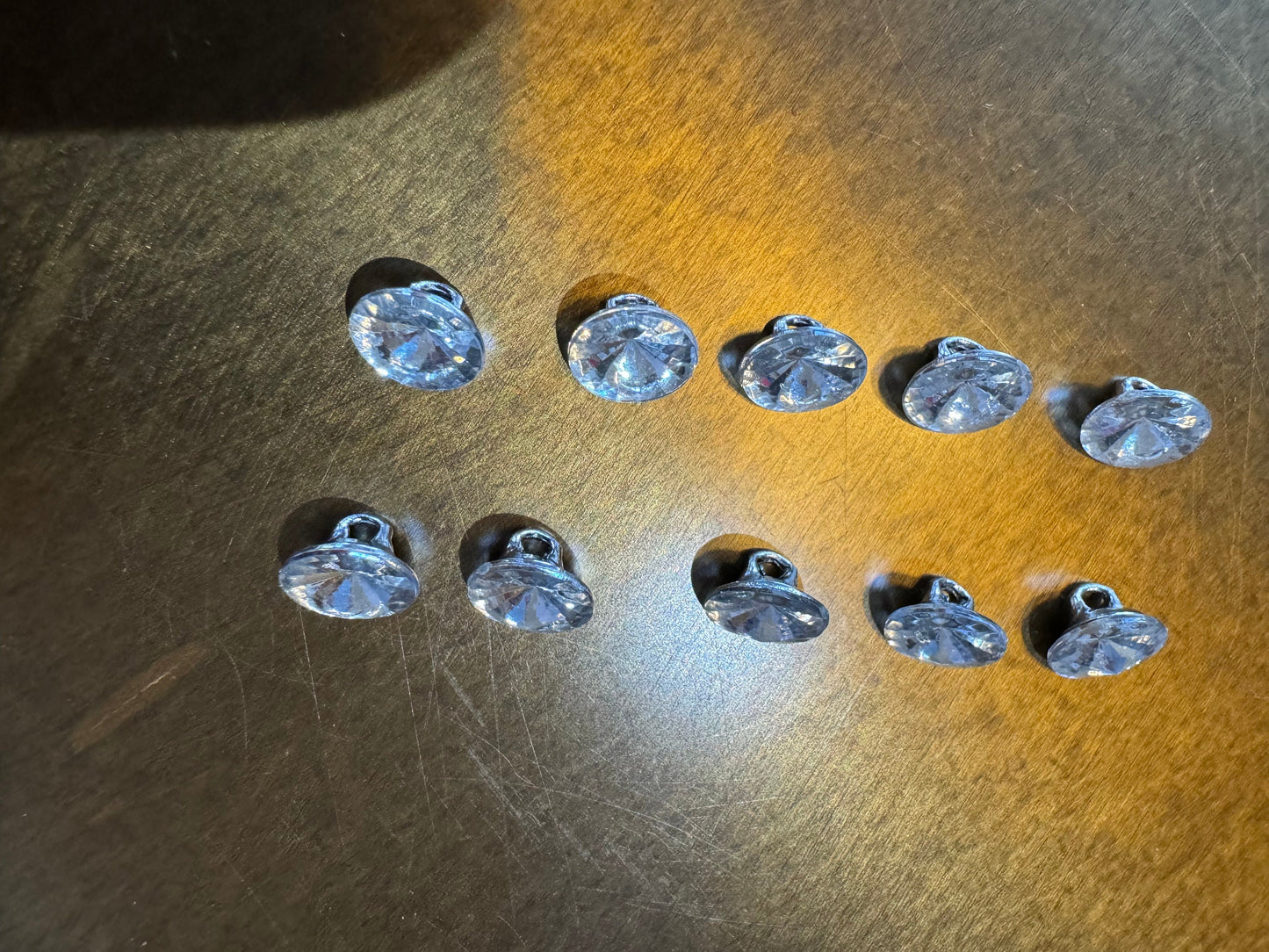 10pcs Rhinestone Jewel Button, Shank Button, 8mm Size, Glamorous, Diamanté Button