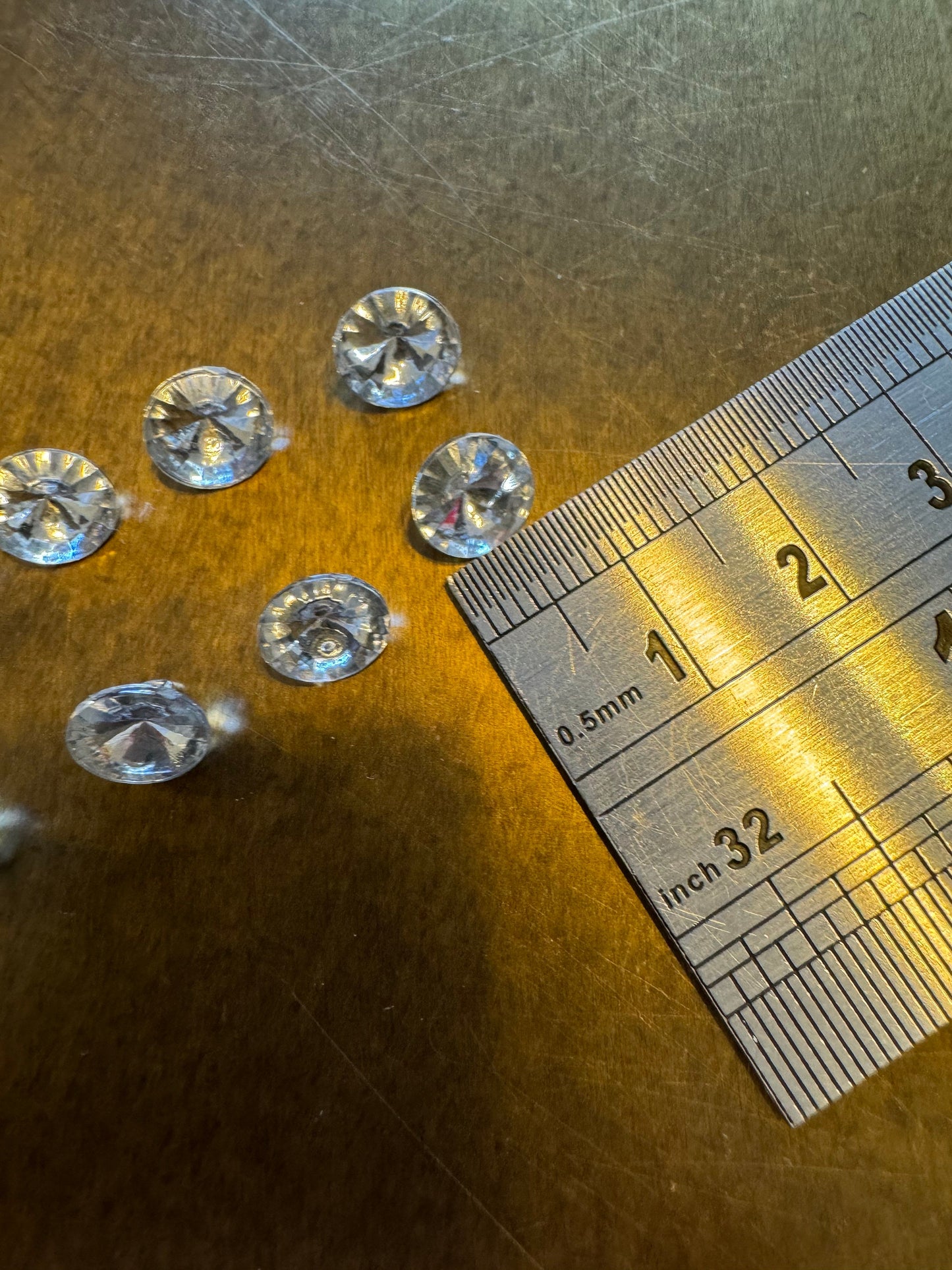 10pcs Rhinestone Jewel Button, Shank Button, 8mm Size, Glamorous, Diamanté Button