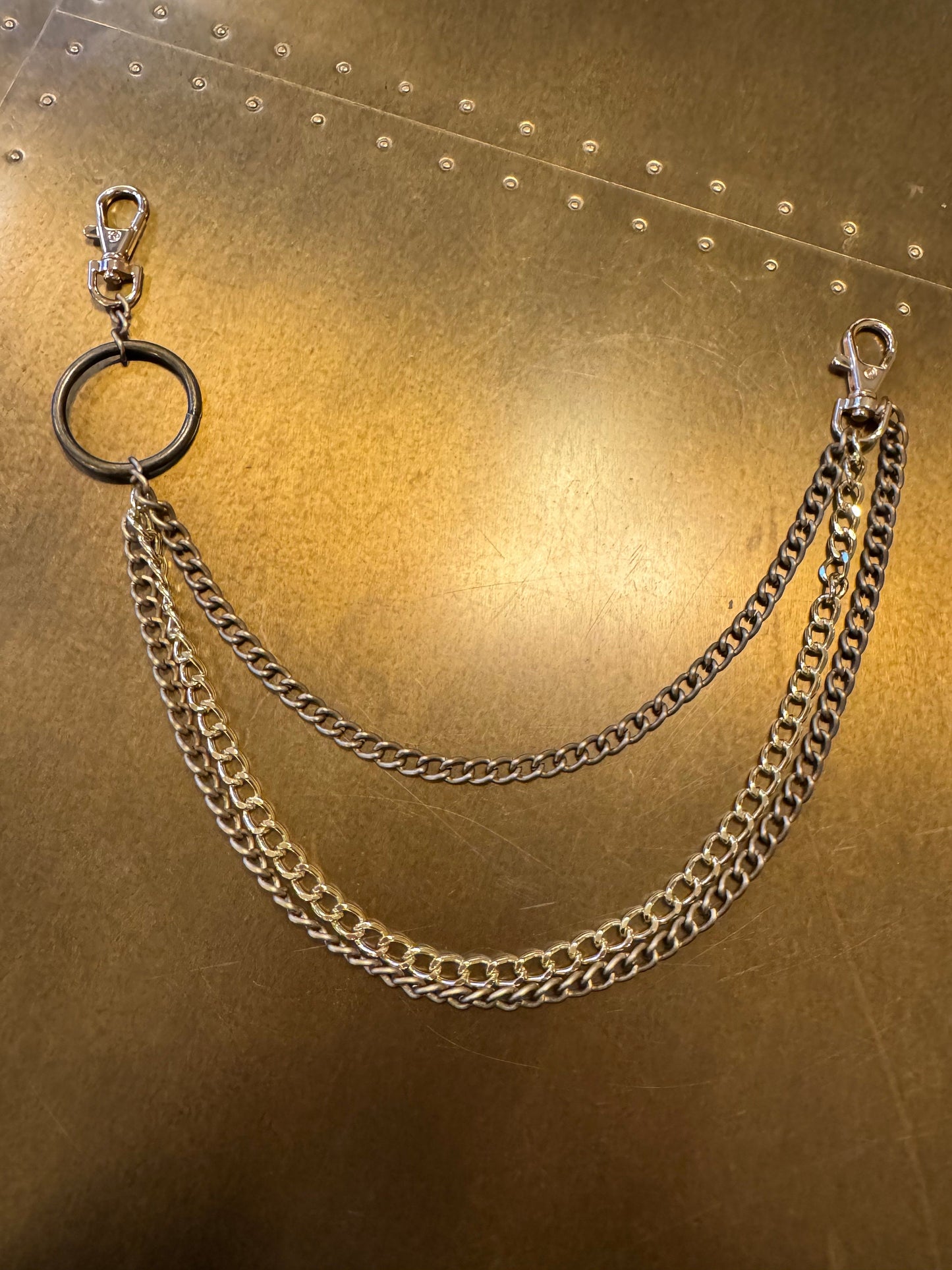 Layered Jeans Chains, 4 size selection, Gold, Antique Brass