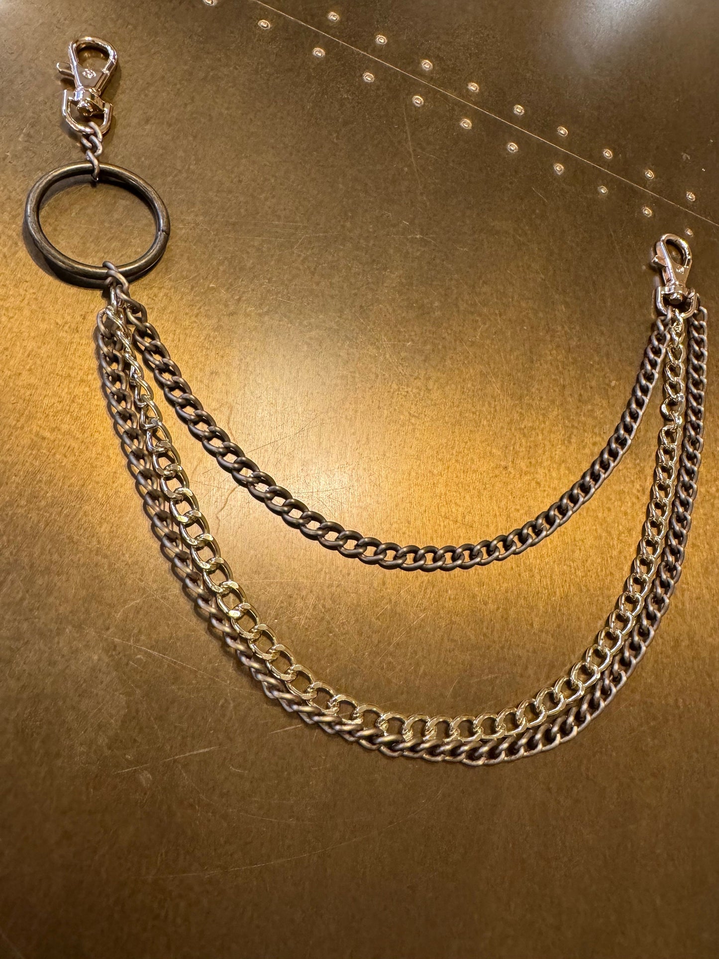 Layered Jeans Chains, 4 size selection, Gold, Antique Brass