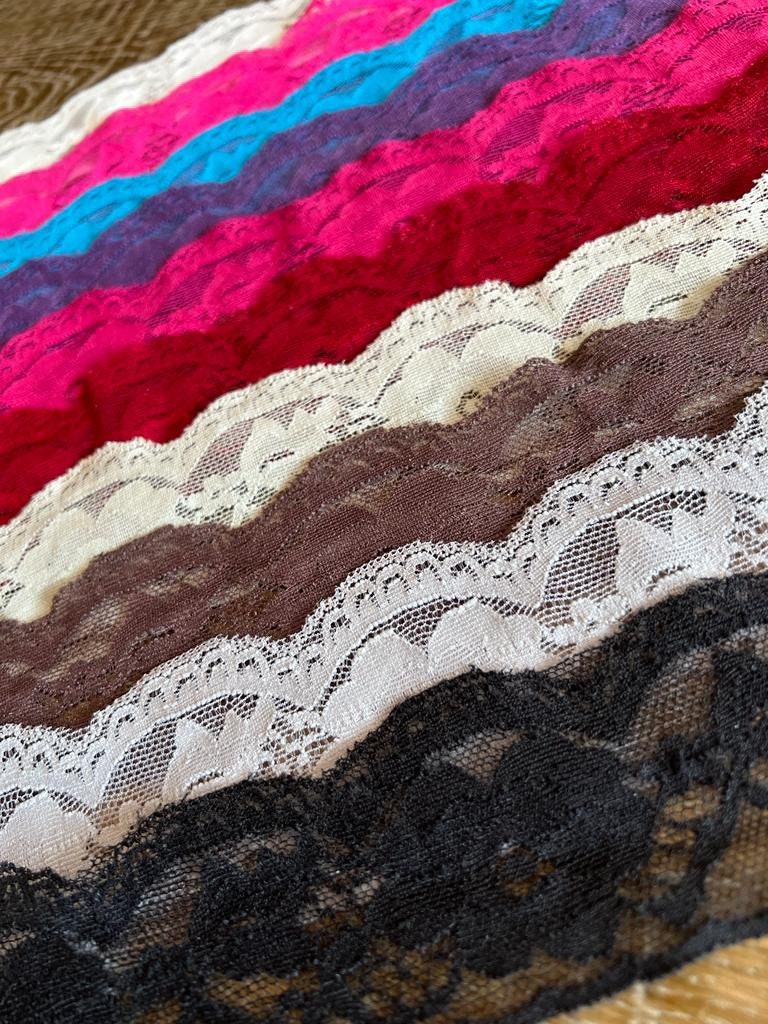 55mm Wide Lace, Stretch Lace, 10colours, Scallop Lace Trim