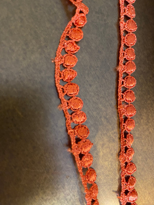 5mts, Edging Lace, Polyester Lace, Orange Lace, 1.5cm Wide