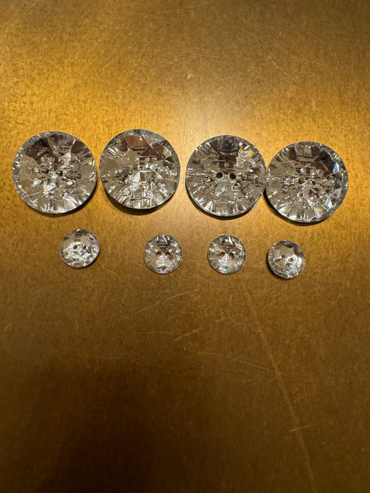Jewel Buttons, Shiny Silver Buttons, Bags, Clothing, Crafts