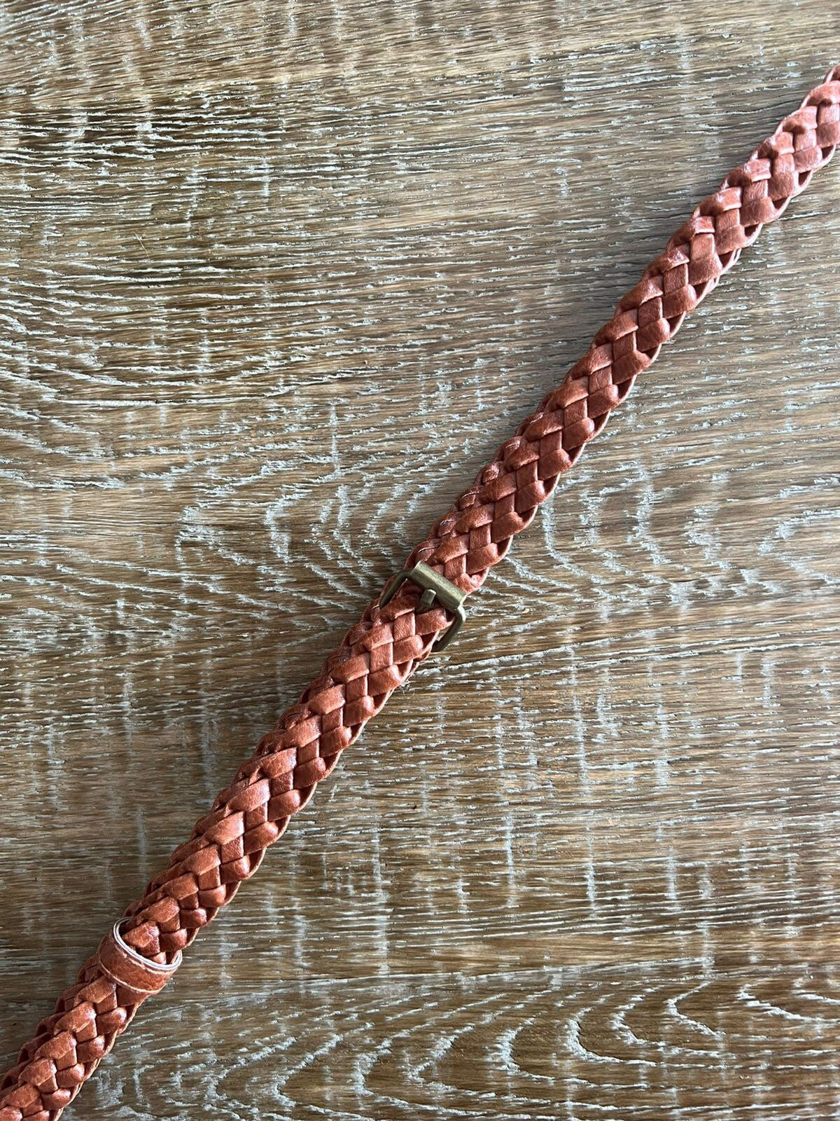 Plaited Tan Brown Vegan Leather Belt – Sizes 6-16