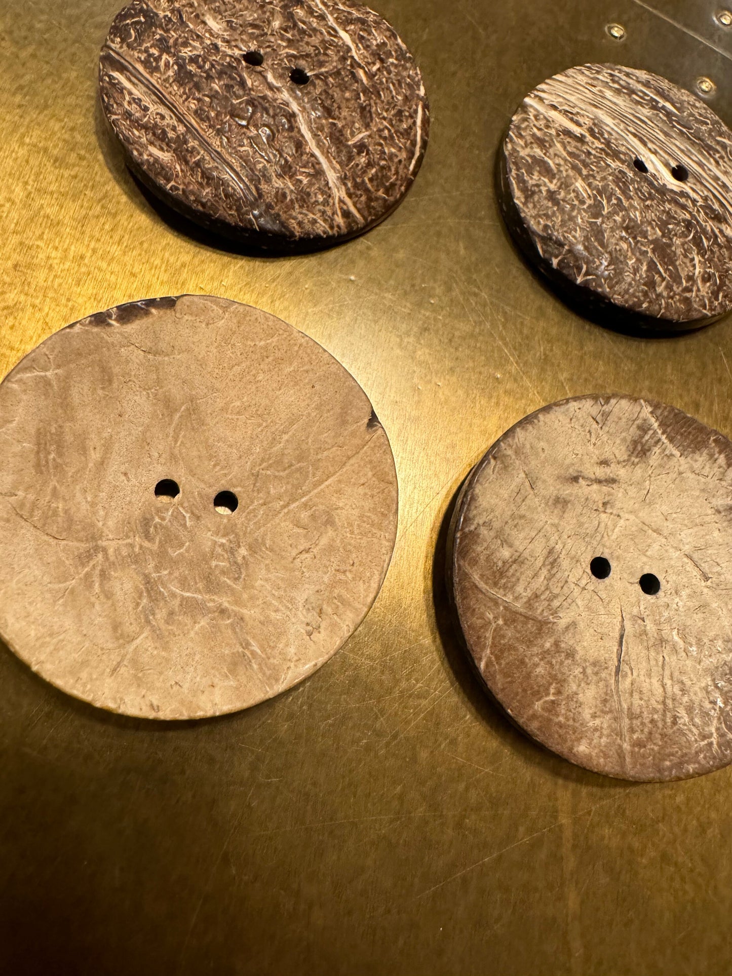 2x 2” Large Coconut Shell Button, Big Buttons, Organic Buttons, 50mm, 2 inch Natural Coconut shell Button, 2" Button, Statement Brown Button