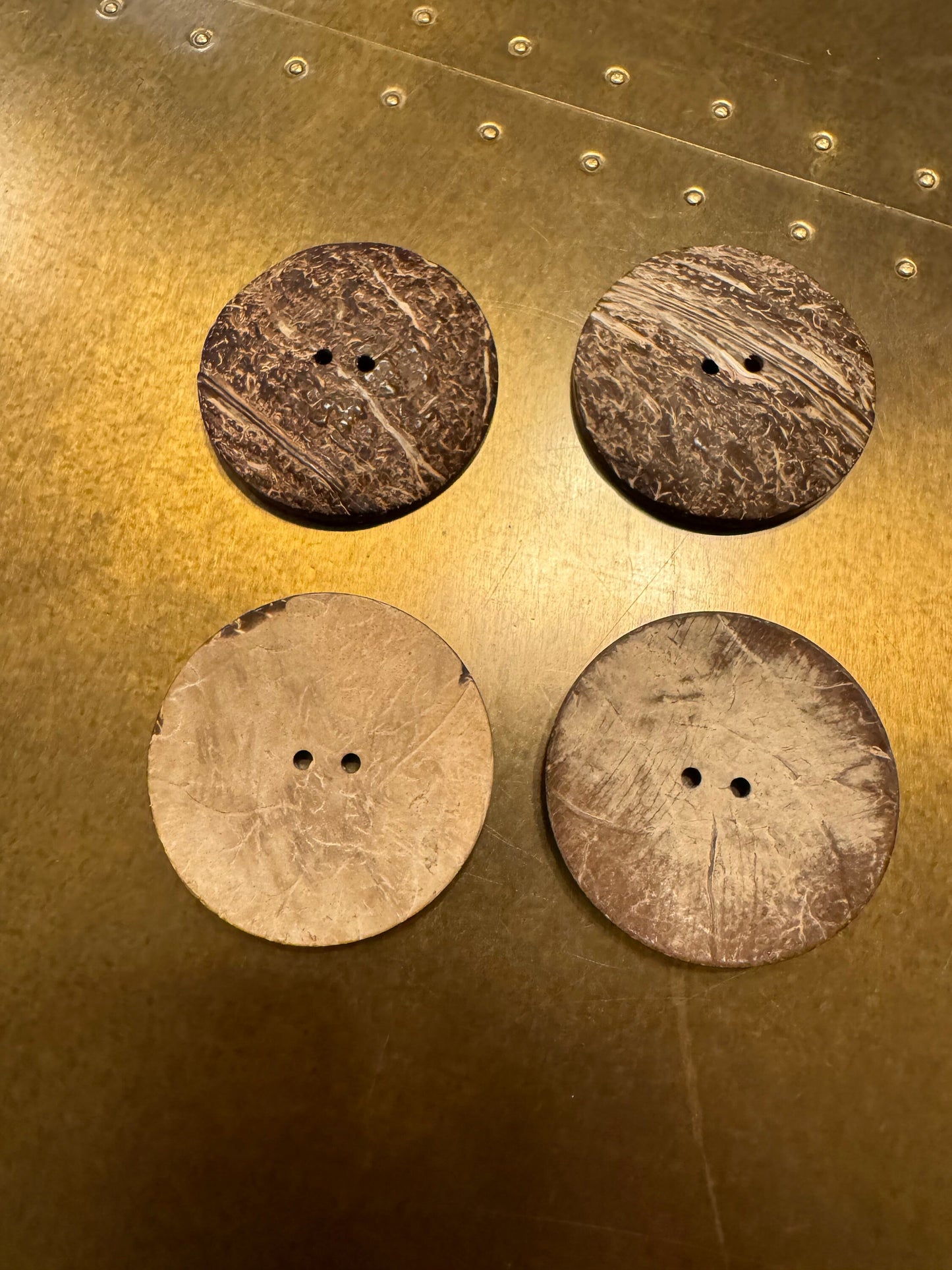 2x 2” Large Coconut Shell Button, Big Buttons, Organic Buttons, 50mm, 2 inch Natural Coconut shell Button, 2" Button, Statement Brown Button