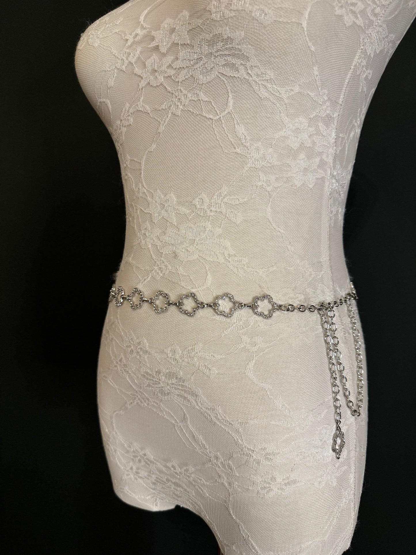 X-long Rhinestone Belt, Metal Belt, Teen Sizes, 18”-60”, Fan Design, Fan Collection, Silver Metal belt, Fashion Accessory, Bridal, Gift