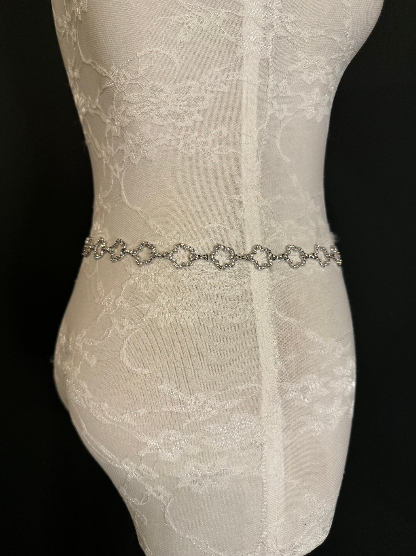 X-long Rhinestone Belt, Metal Belt, Teen Sizes, 18”-60”, Fan Design, Fan Collection, Silver Metal belt, Fashion Accessory, Bridal, Gift