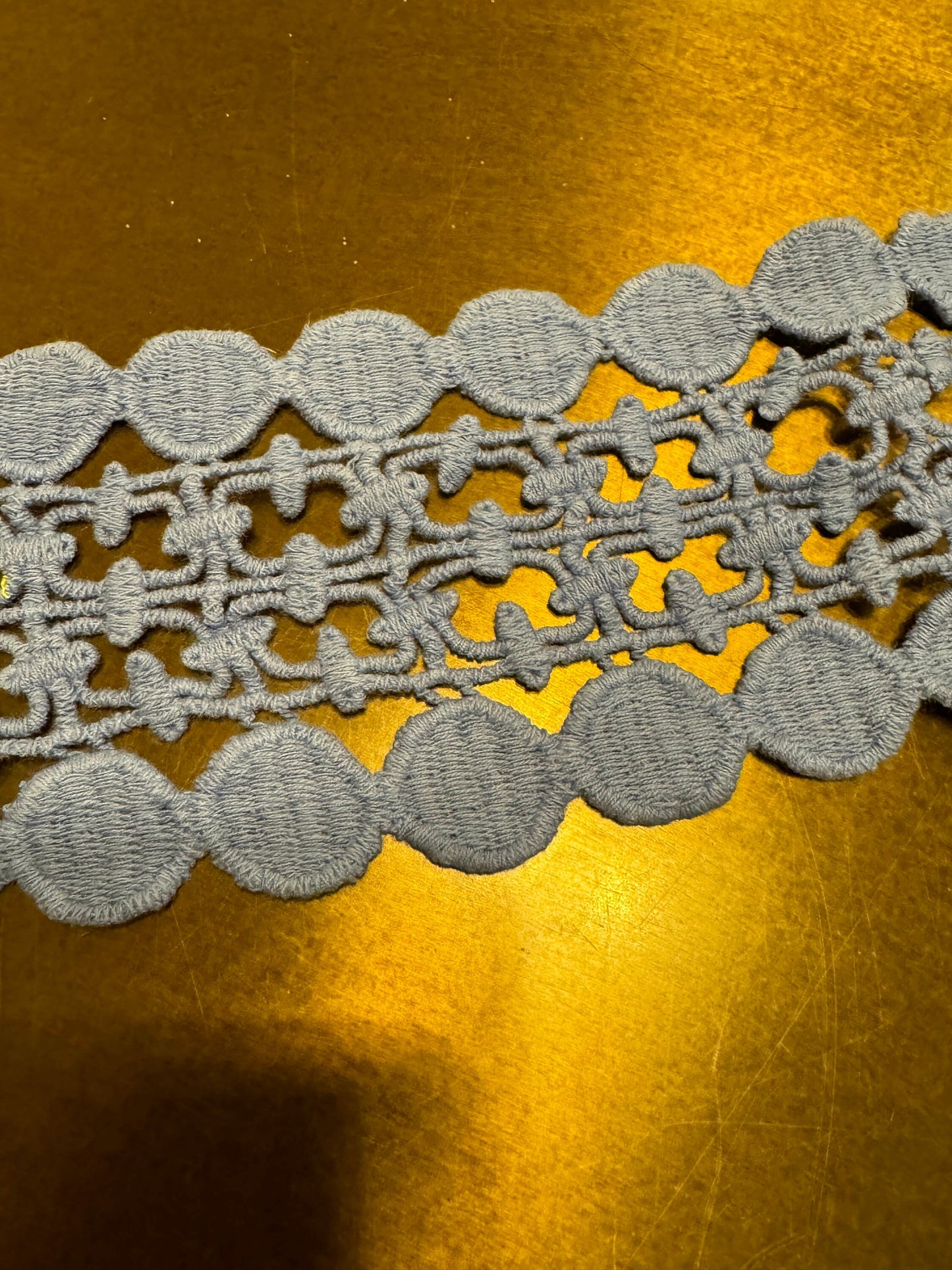 Blue Lace Trim, 8.5cm Wide, Sewing Embellishment